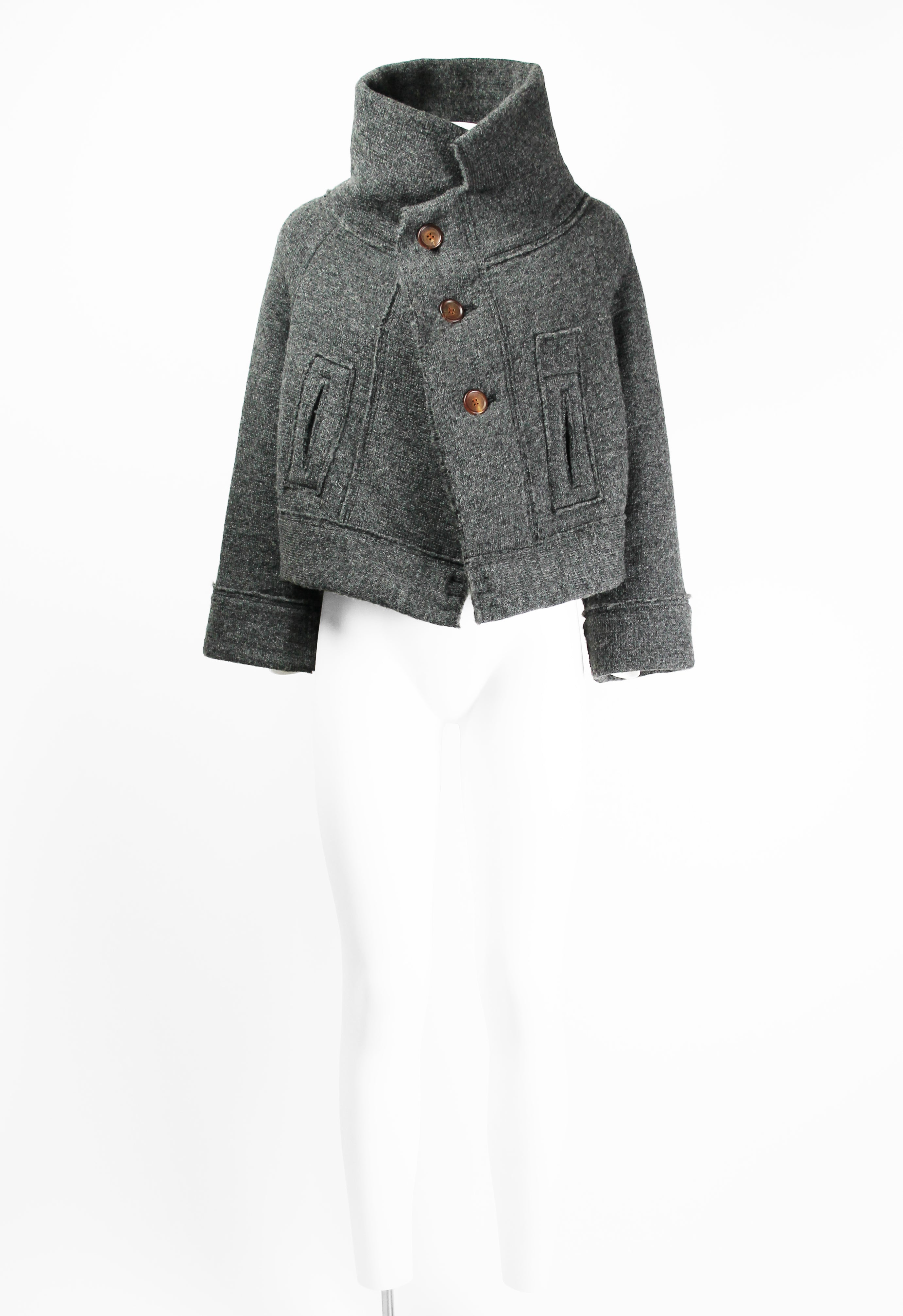 YOHJI YAMAMOTO Y'S FW 2014 HIGH NECK CROPPED KNIT