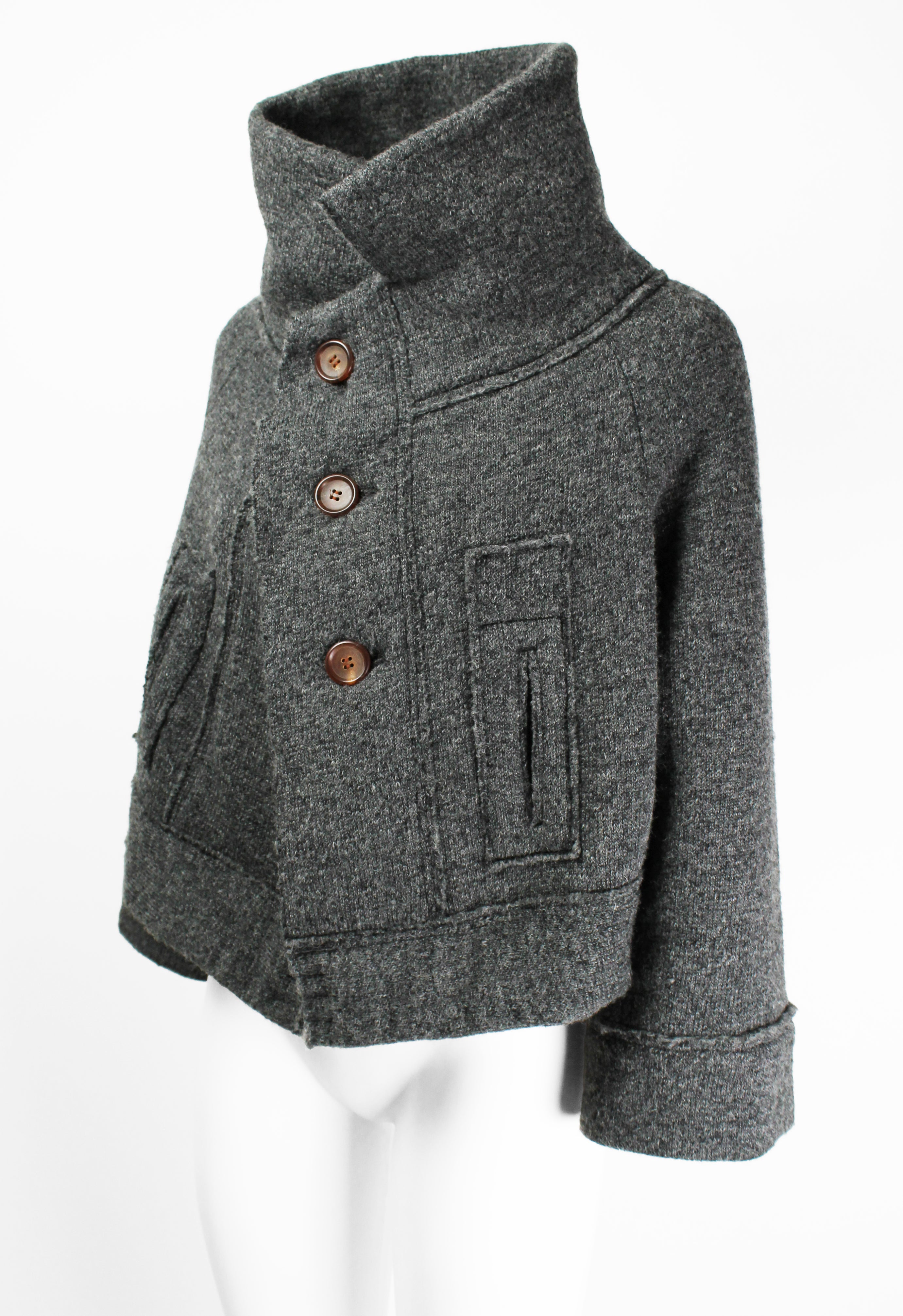 YOHJI YAMAMOTO Y'S FW 2014 HIGH NECK CROPPED KNIT