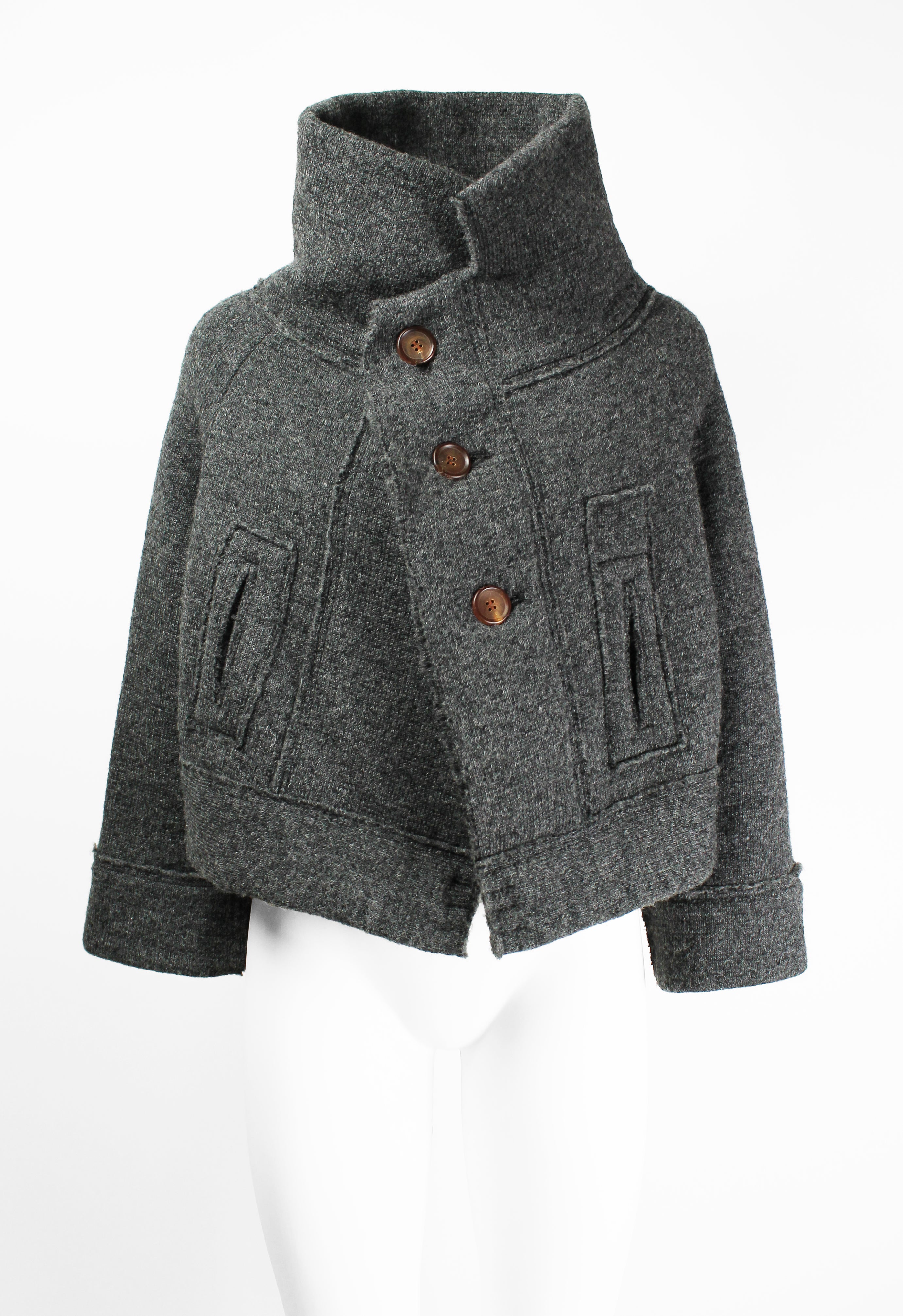 YOHJI YAMAMOTO Y'S FW 2014 HIGH NECK CROPPED KNIT