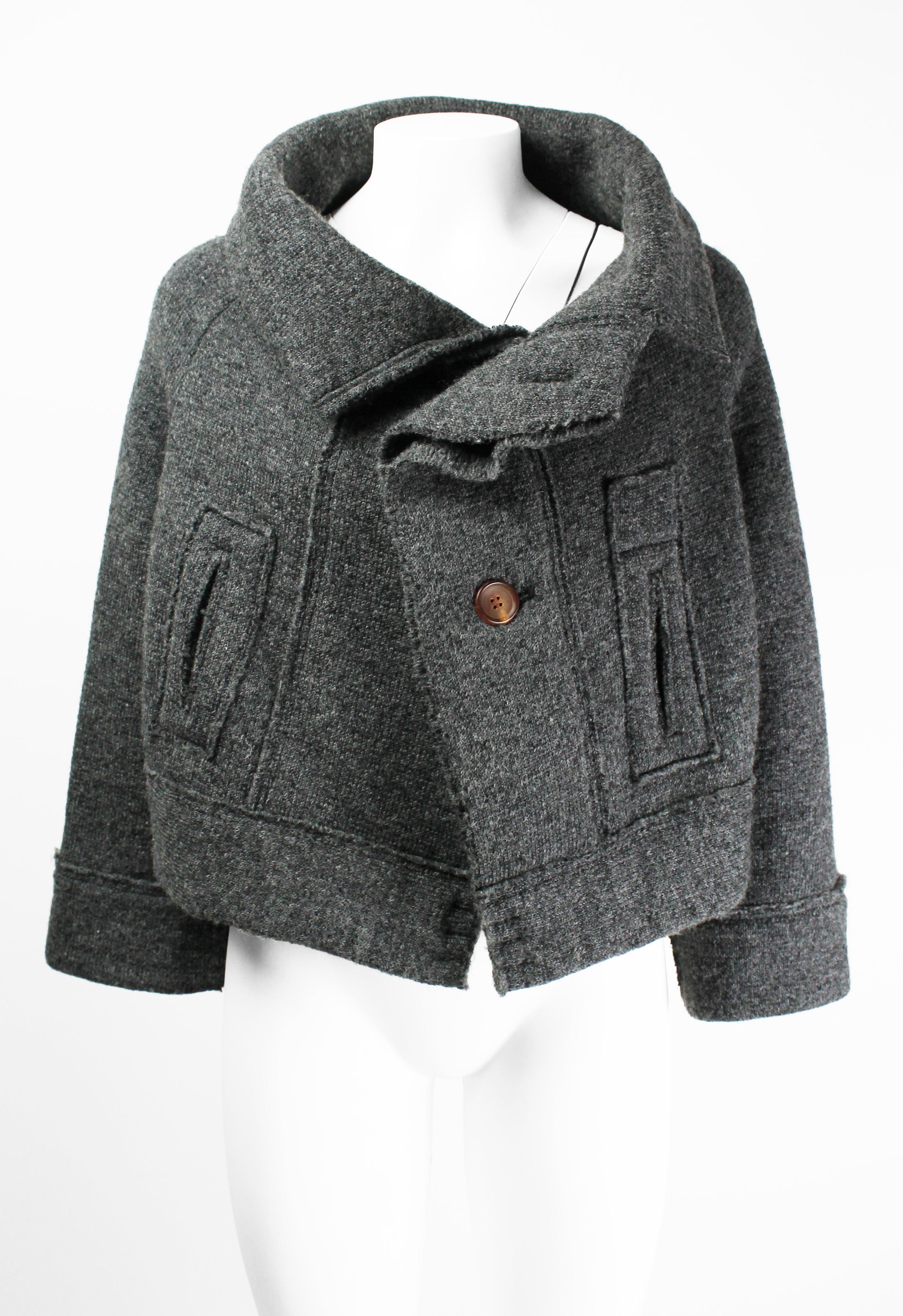 YOHJI YAMAMOTO Y'S FW 2014 HIGH NECK CROPPED KNIT