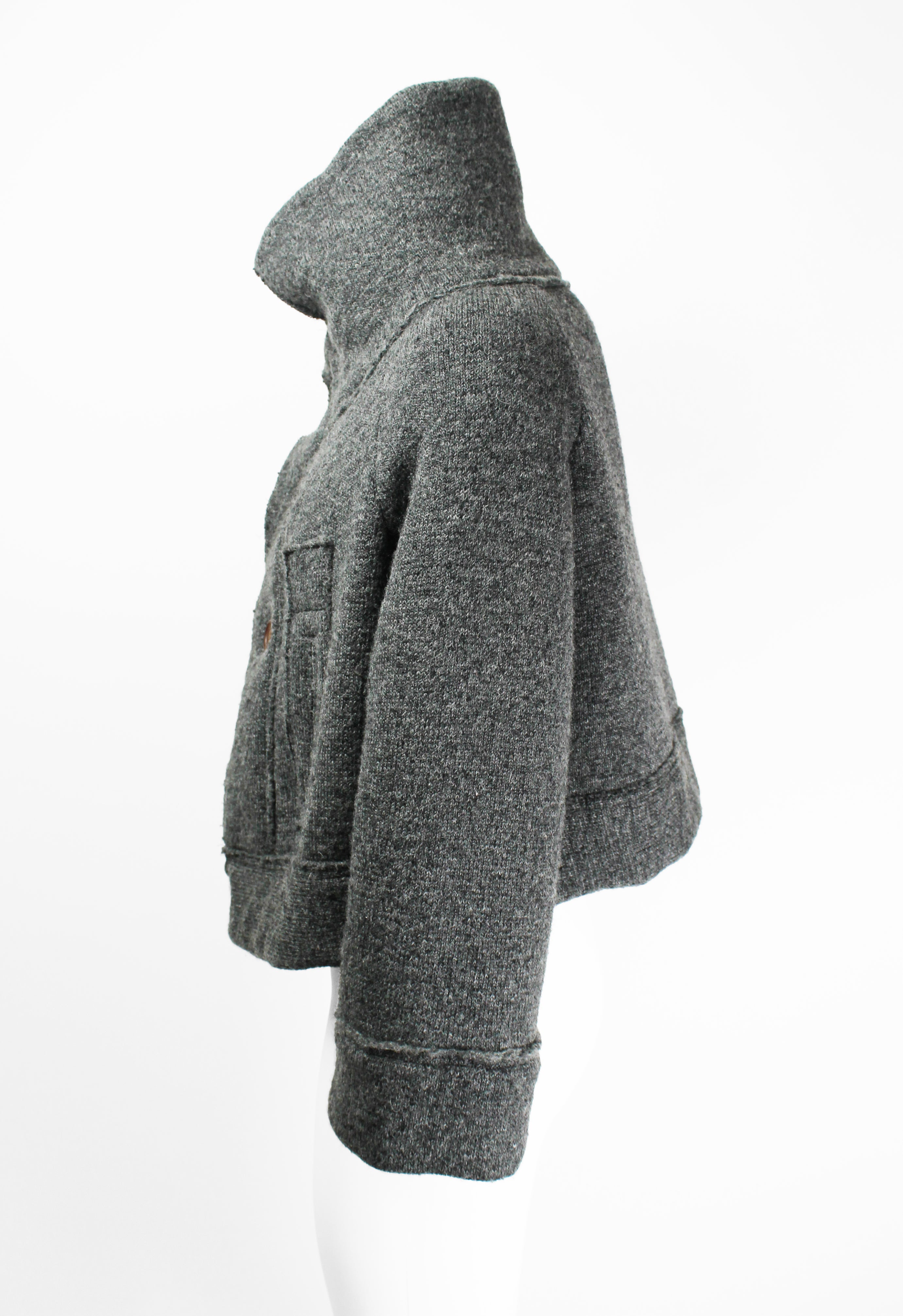 YOHJI YAMAMOTO Y'S FW 2014 HIGH NECK CROPPED KNIT