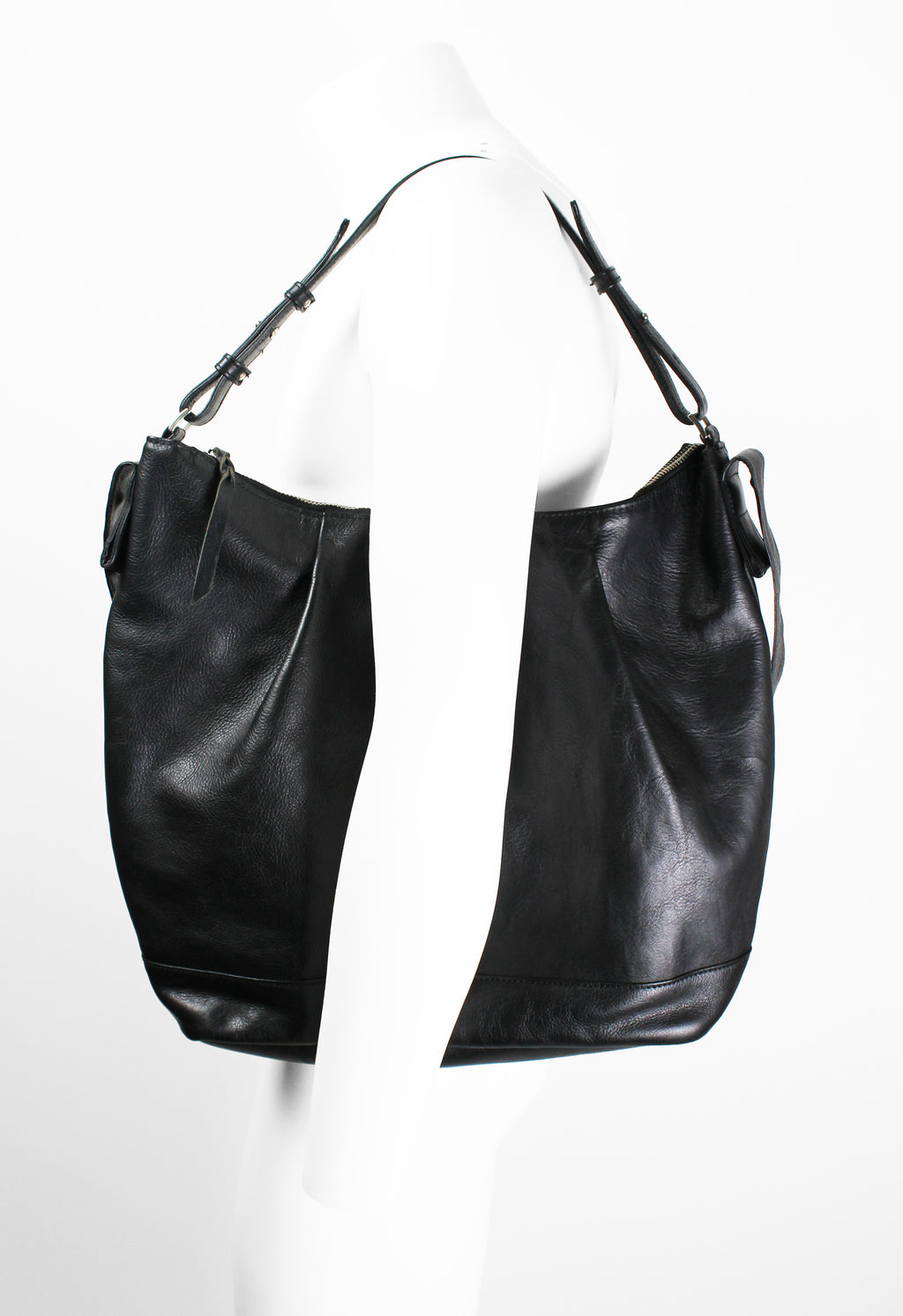 YOHJI YAMAMOTO Y'S FW 2013 LARGE LEATHER DOUBLE STRAP BAG