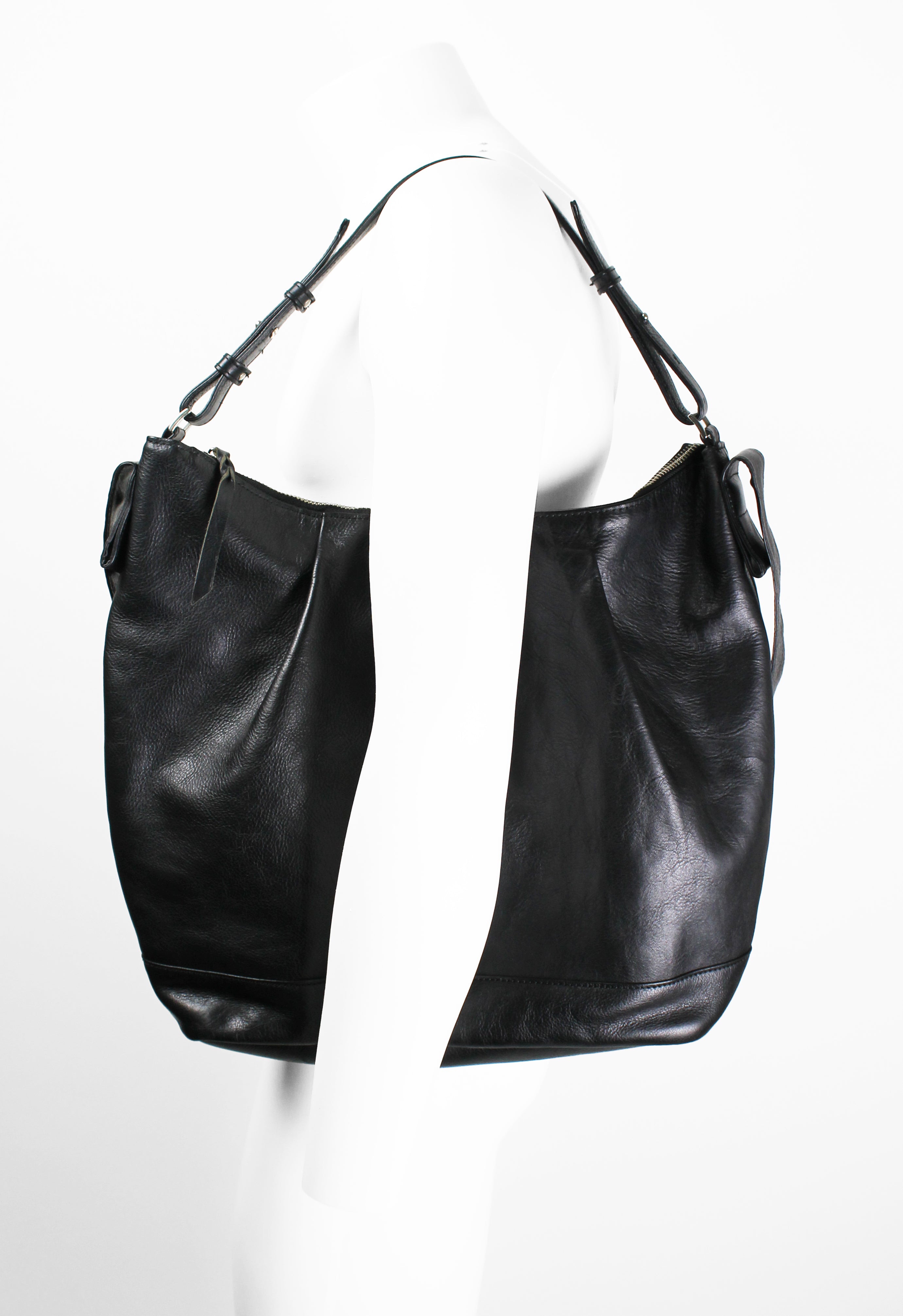 YOHJI YAMAMOTO Y'S FW 2013 LARGE LEATHER DOUBLE STRAP BAG