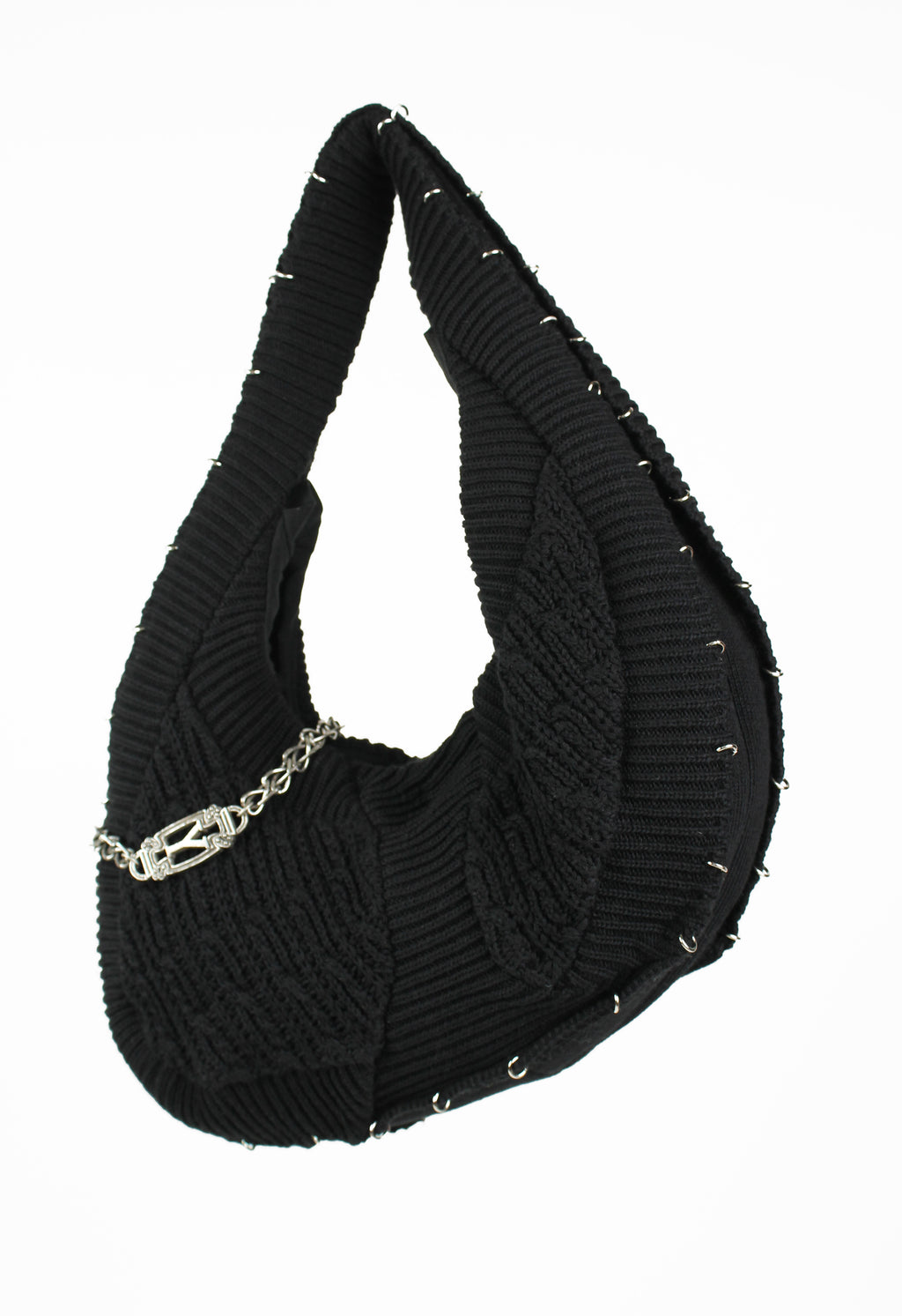 YOHJI YAMAMOTO KNITTED PIERCING & CHAIN BAG