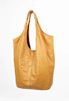 YOHJI YAMAMOTO Y'S CRACKED LEATHER SHOPPER BAG