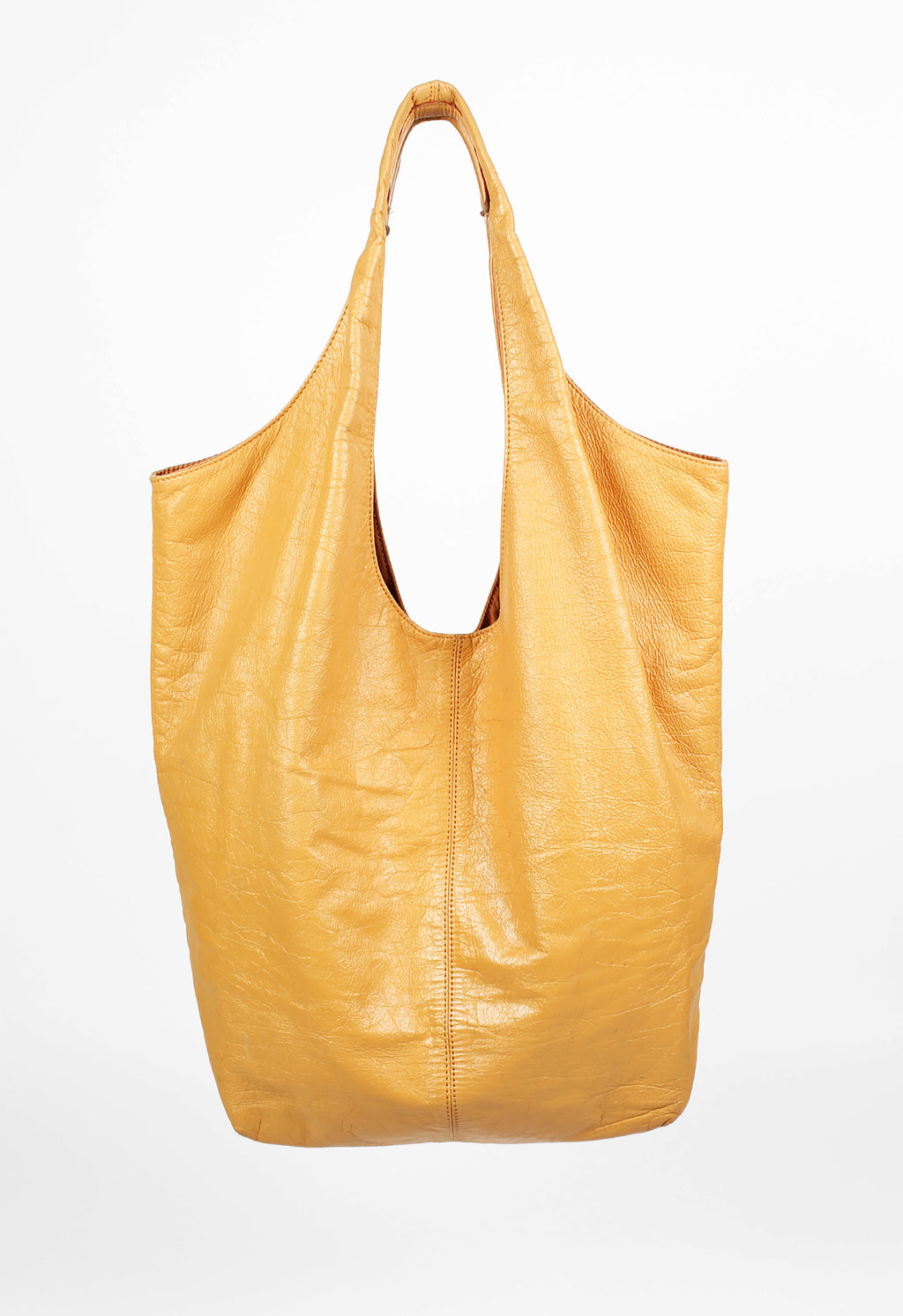 YOHJI YAMAMOTO Y'S CRACKED LEATHER SHOPPER BAG