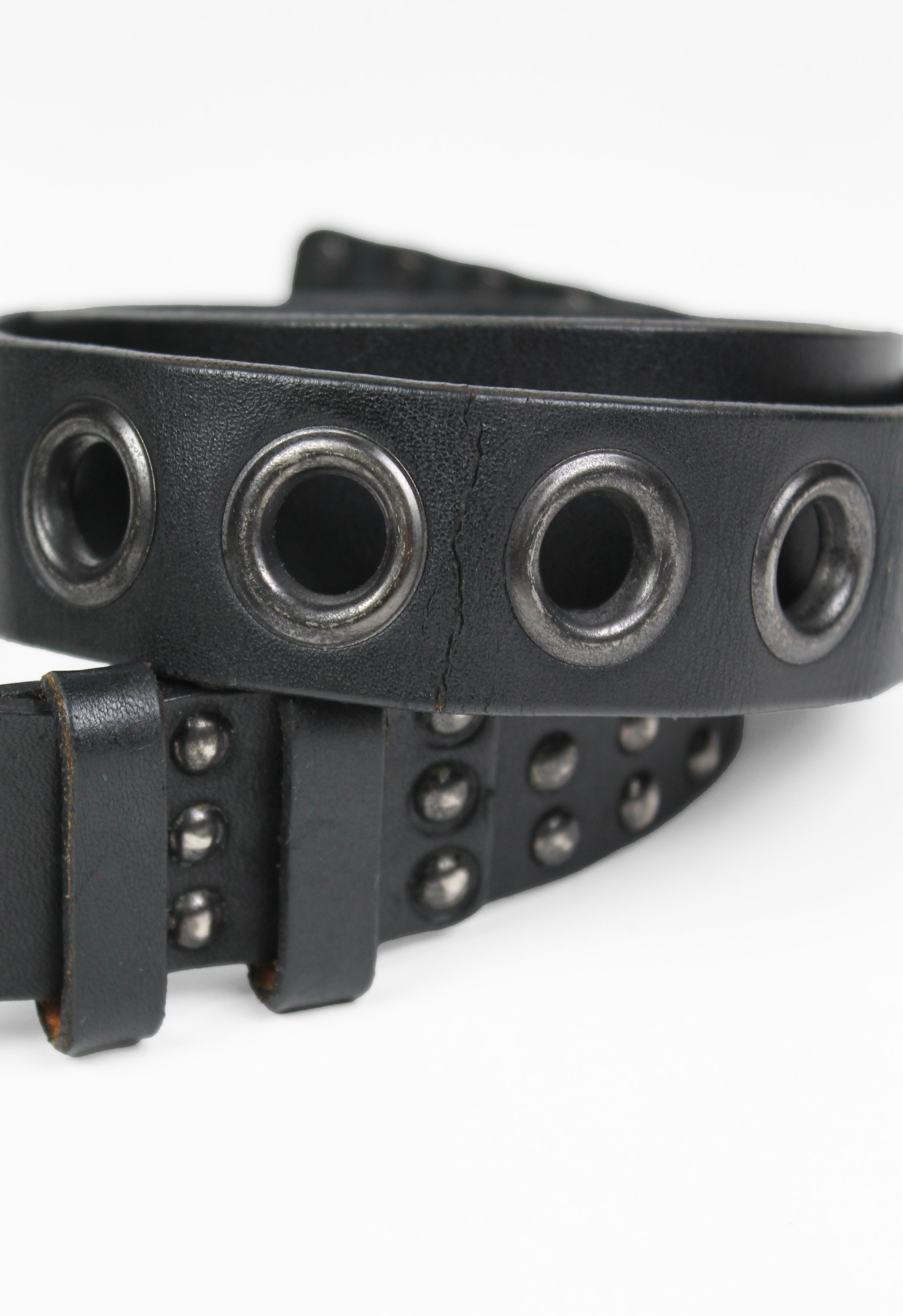 YOHJI YAMAMOTO Y'S STUDDED OVERSIZED EYELET BELT