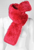 COMME DES GARCONS TRICOT 1995 HOT PINK FAUX FUR SCARF