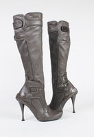 CELINE FW 2008 KNEE HIGH MULTI-STRAP HEELED BOOTS