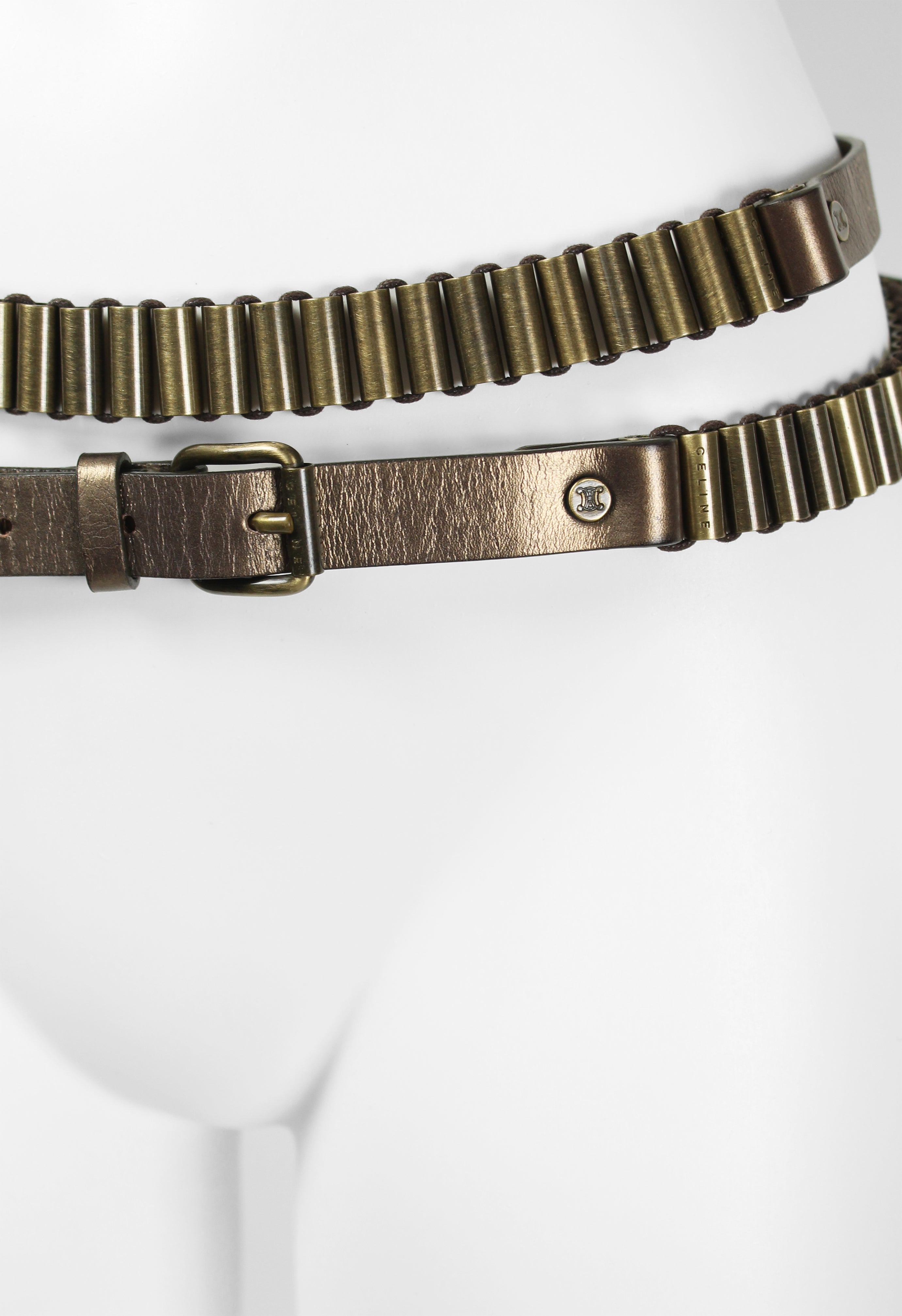 CELINE SS 2001 METALLIC BULLET BELT