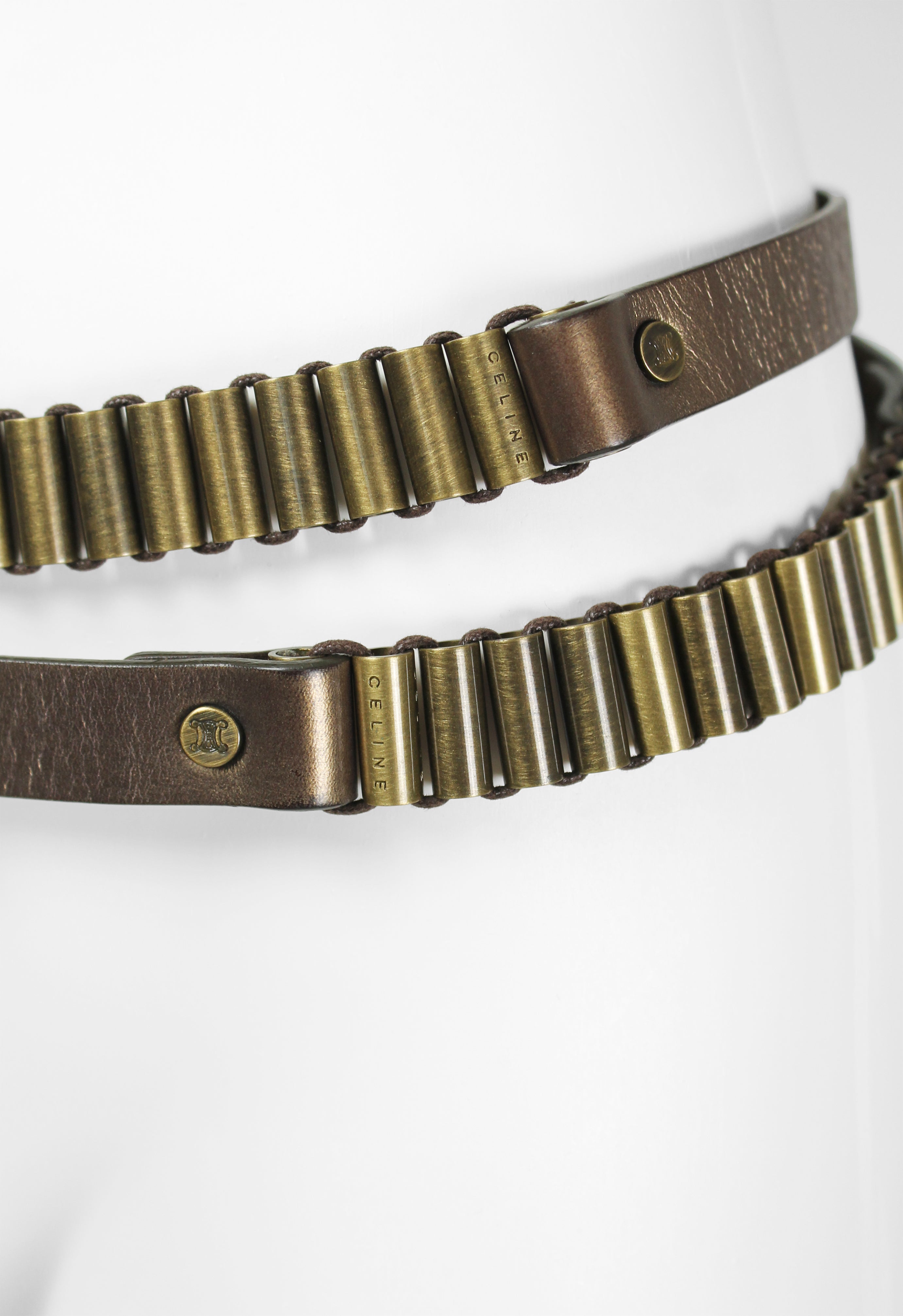 CELINE SS 2001 METALLIC BULLET BELT