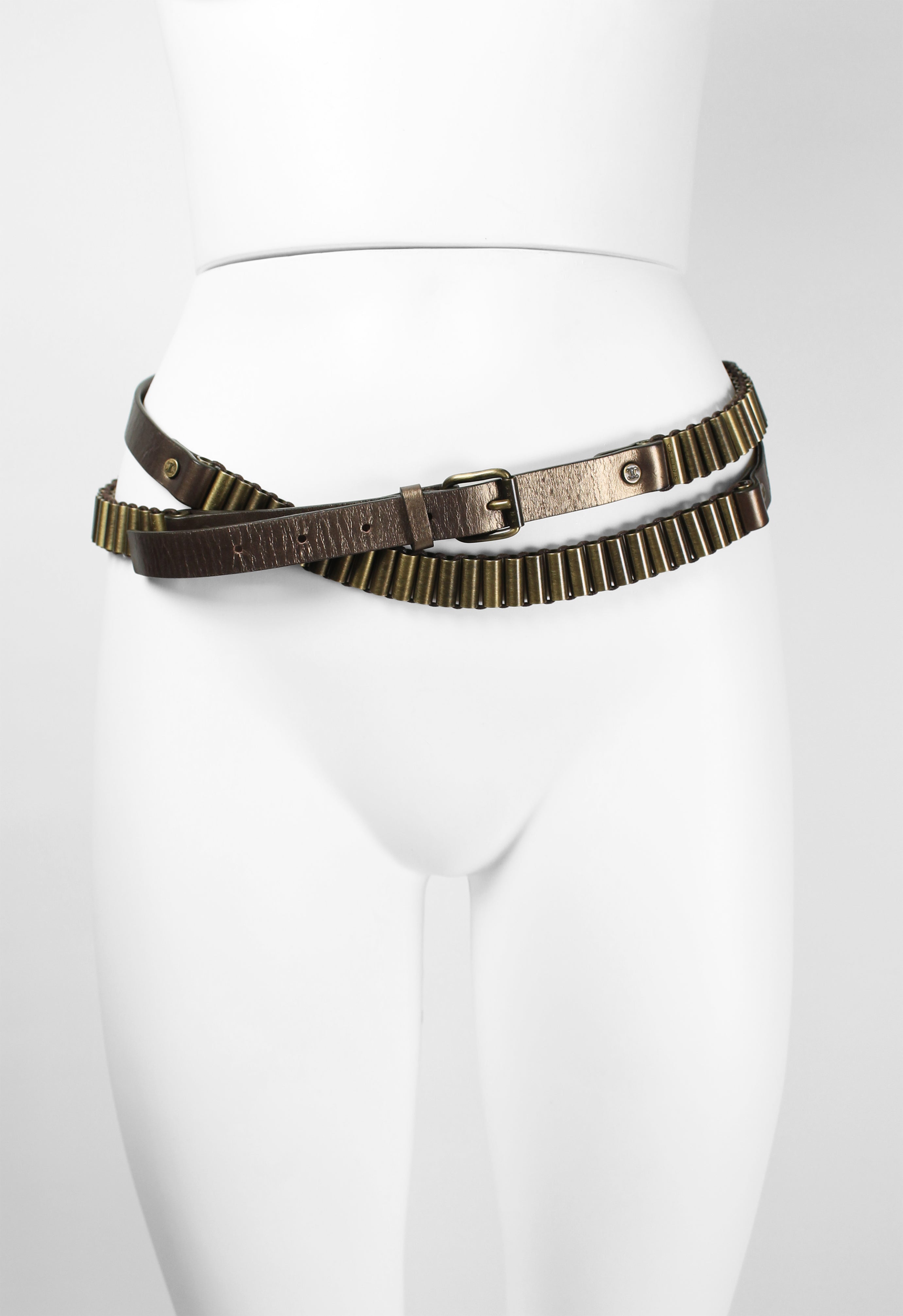 CELINE SS 2001 METALLIC BULLET BELT
