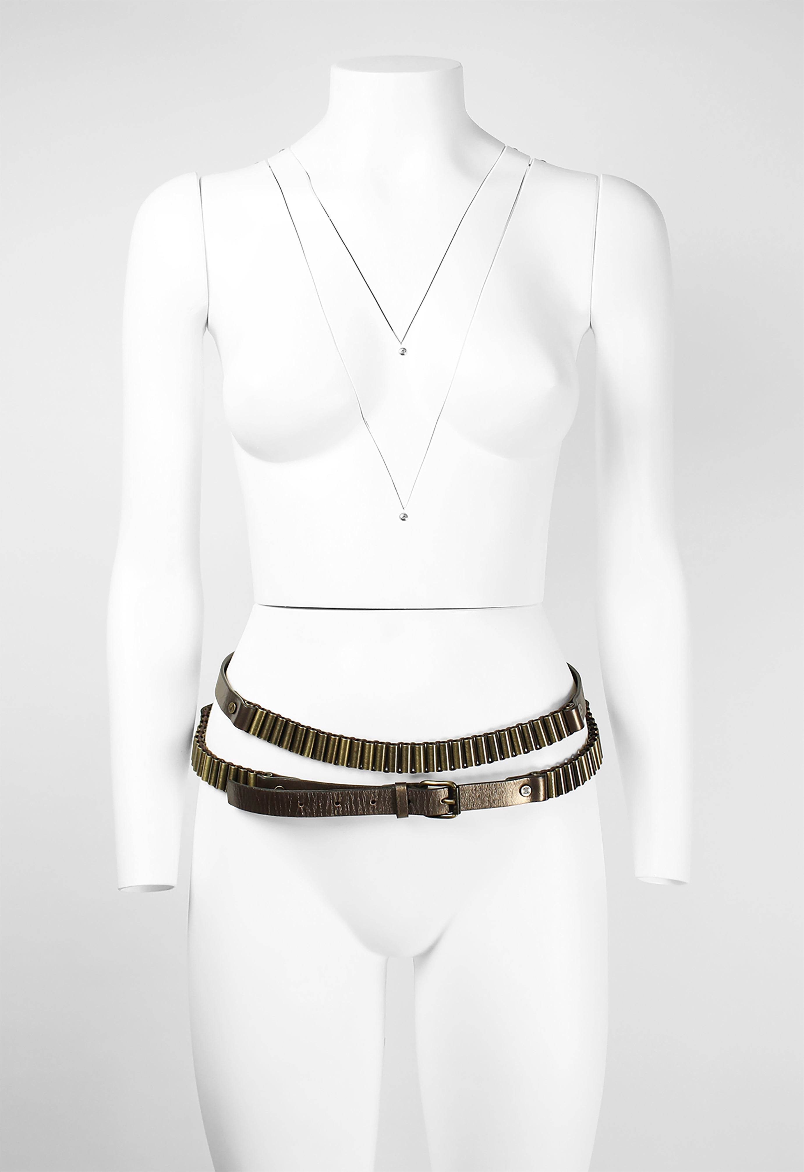 CELINE SS 2001 METALLIC BULLET BELT