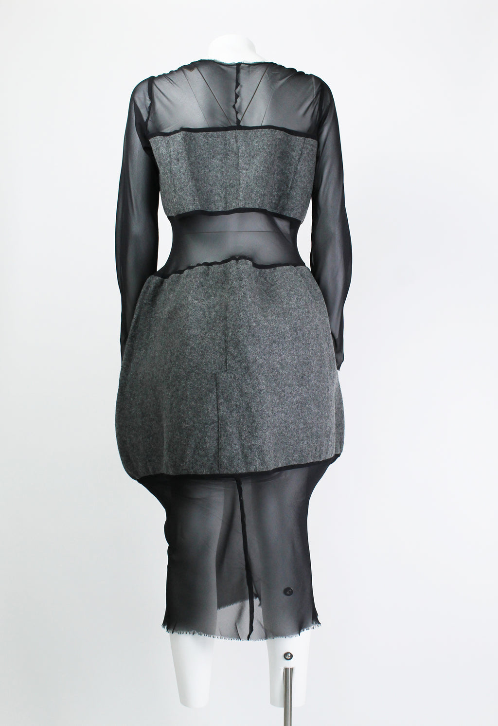 COMME DES GARCONS FW 1993 SHEER DRESS WITH WOOL PANELS