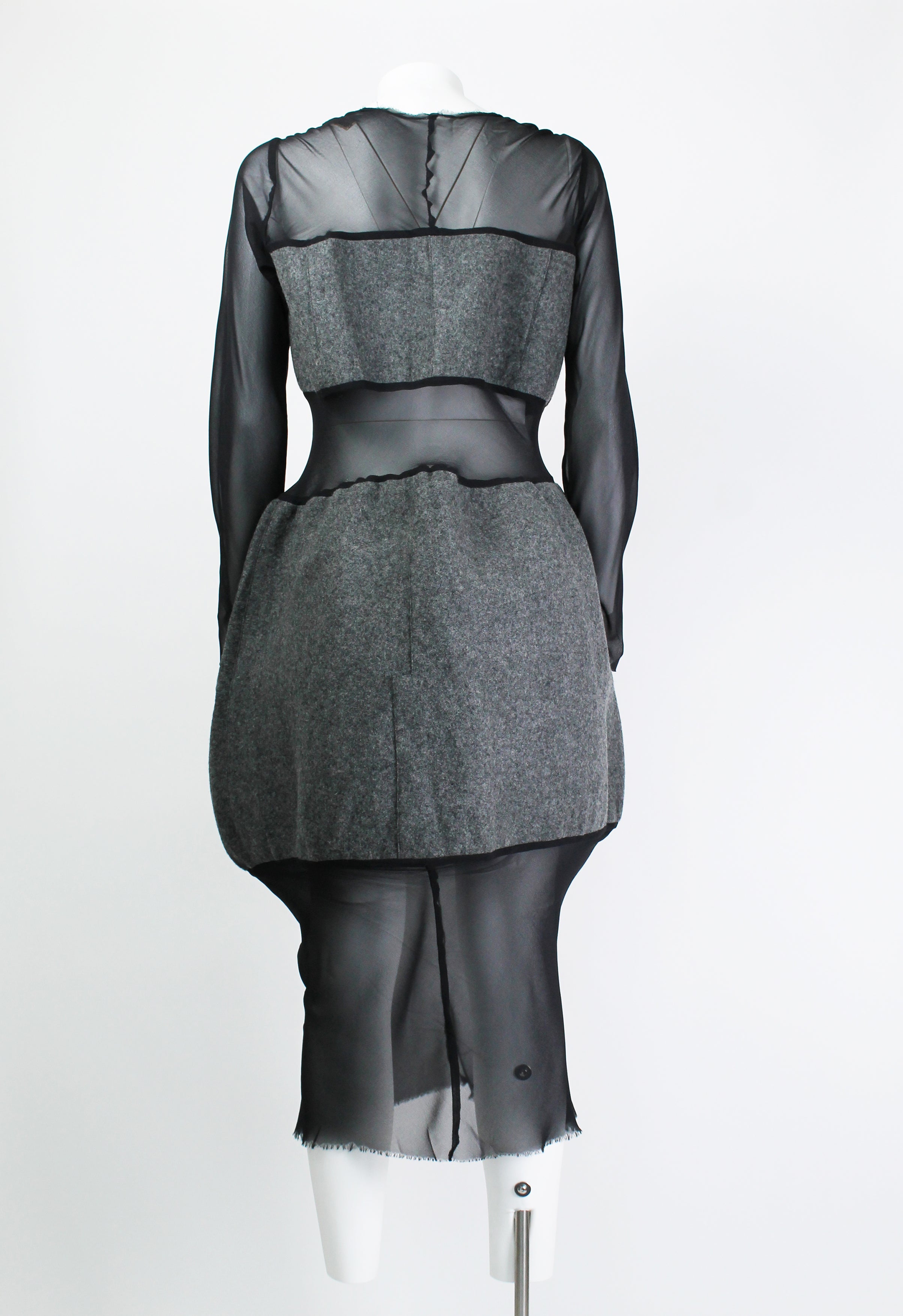 COMME DES GARCONS FW 1993 SHEER DRESS WITH WOOL PANELS