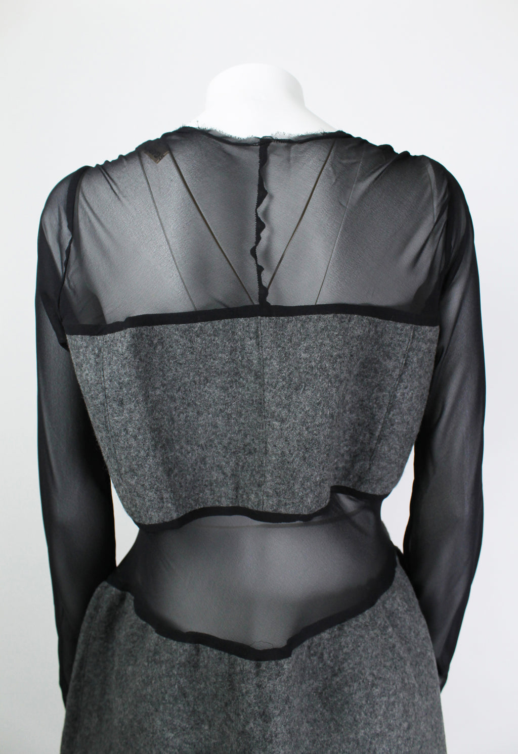 COMME DES GARCONS FW 1993 SHEER DRESS WITH WOOL PANELS