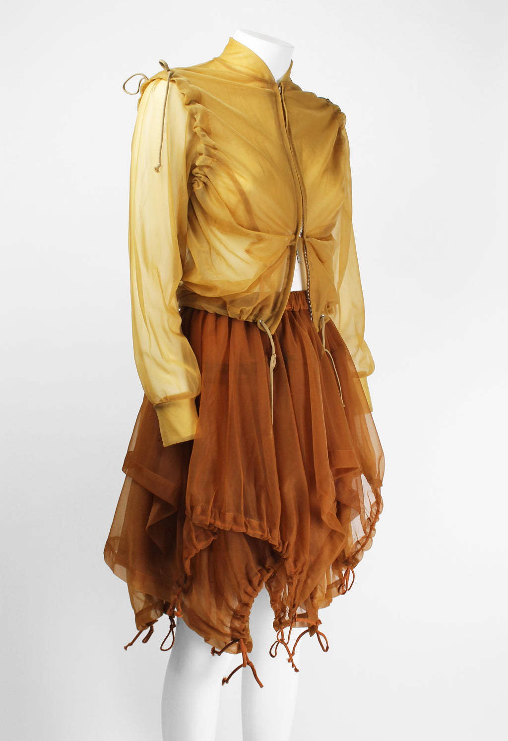 COMME DES GARCONS FW 1990 SHEER LAYERED PARACHUTE SKIRT