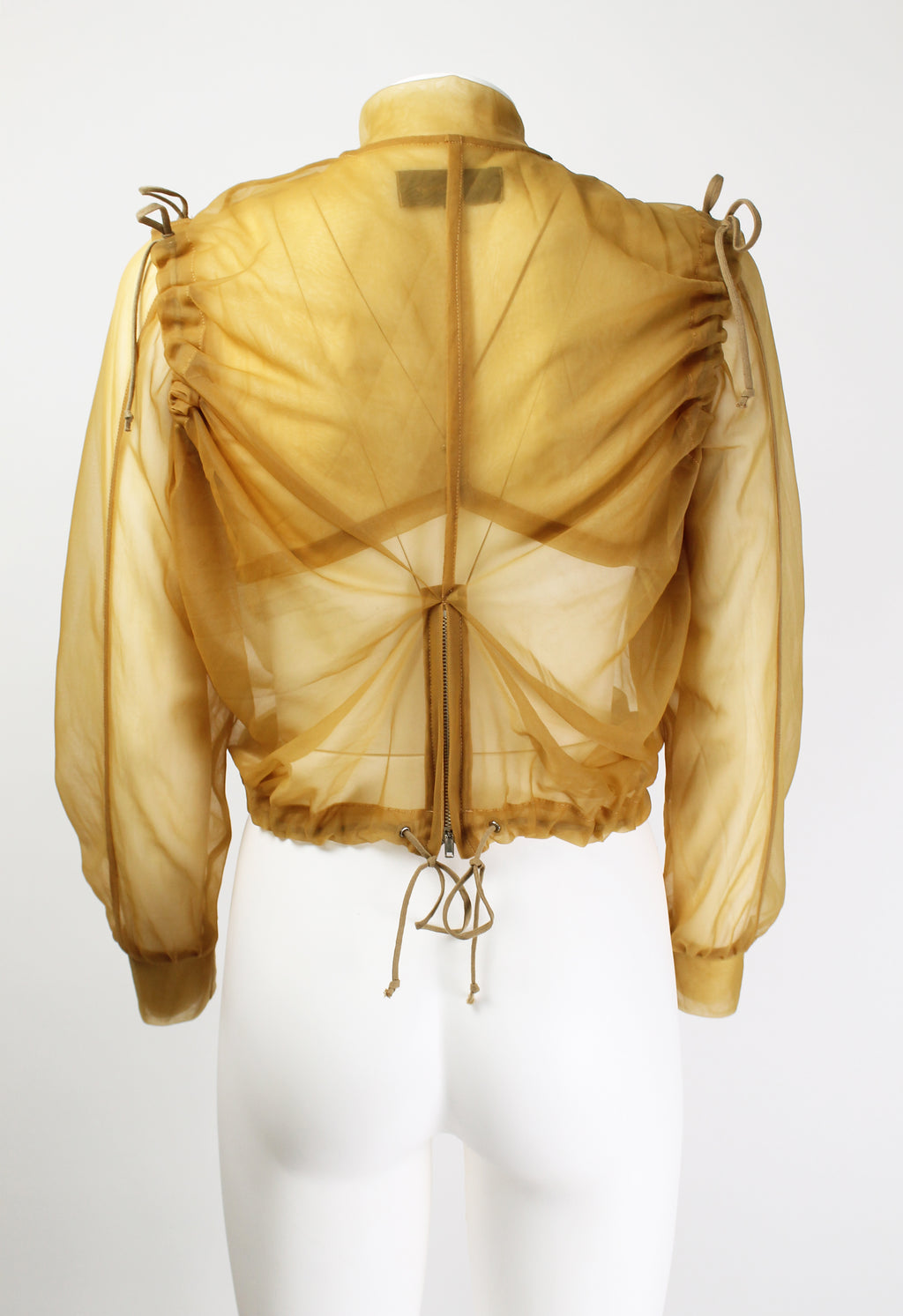 COMME DES GARCONS FW 1990 SHEER RUCHED BOMBER JACKET