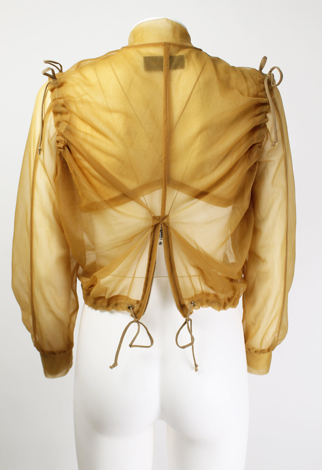 COMME DES GARCONS FW 1990 SHEER RUCHED BOMBER JACKET