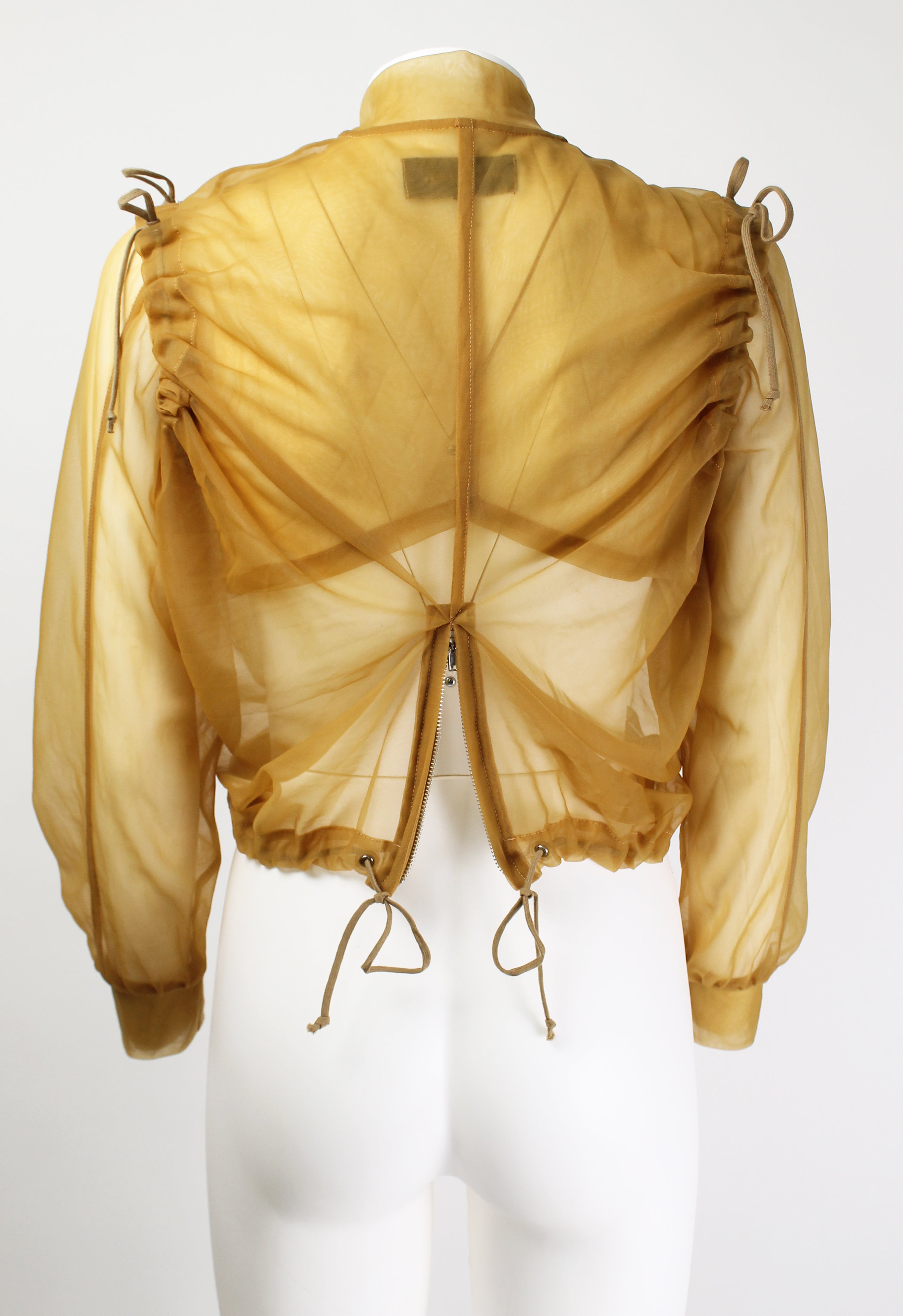COMME DES GARCONS FW 1990 SHEER RUCHED BOMBER JACKET
