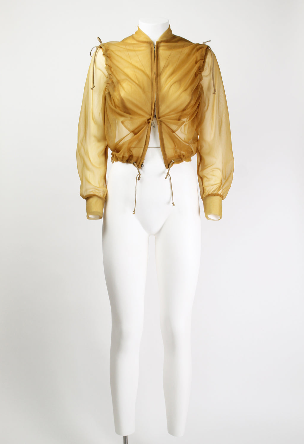 COMME DES GARCONS FW 1990 SHEER RUCHED BOMBER JACKET