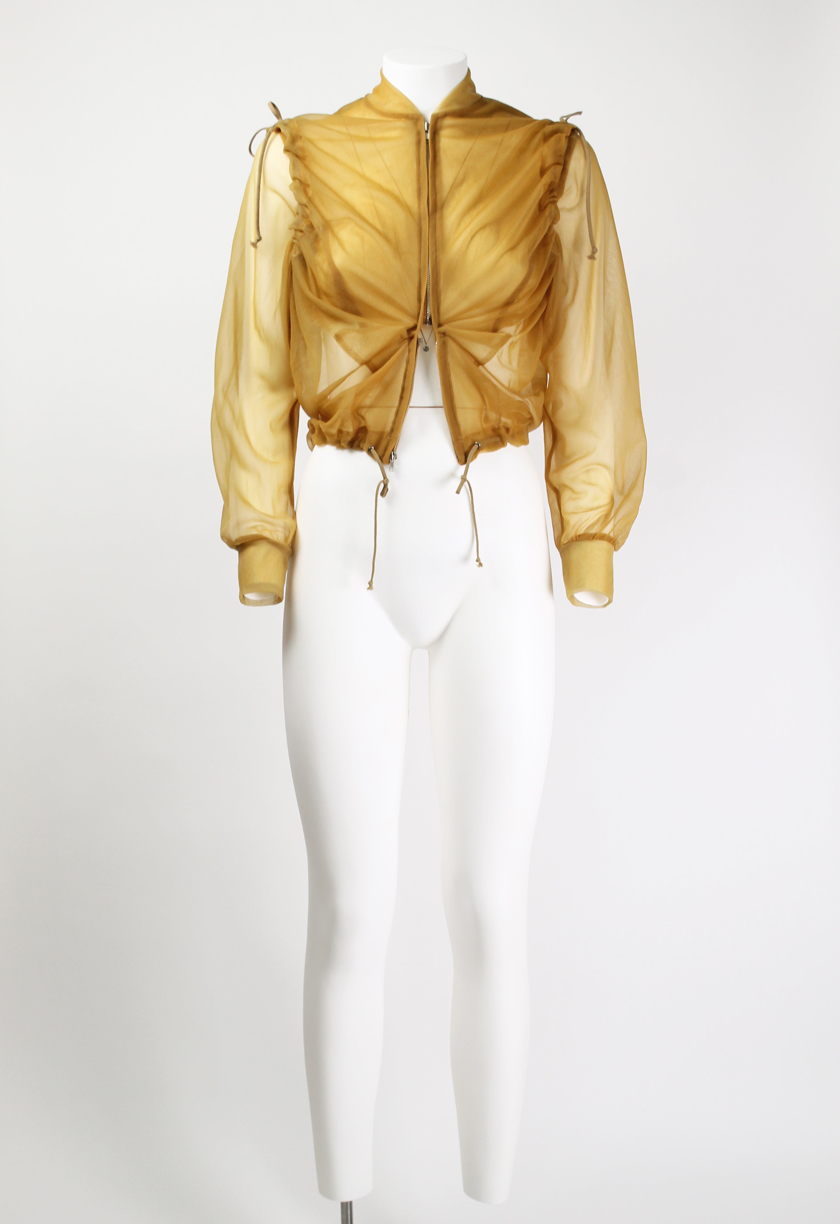 COMME DES GARCONS FW 1990 SHEER RUCHED BOMBER JACKET