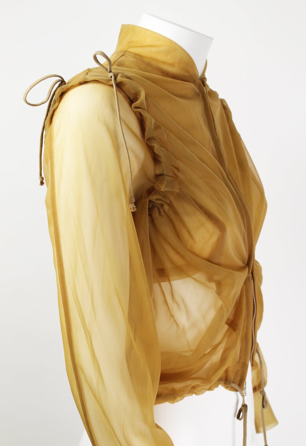 COMME DES GARCONS FW 1990 SHEER RUCHED BOMBER JACKET