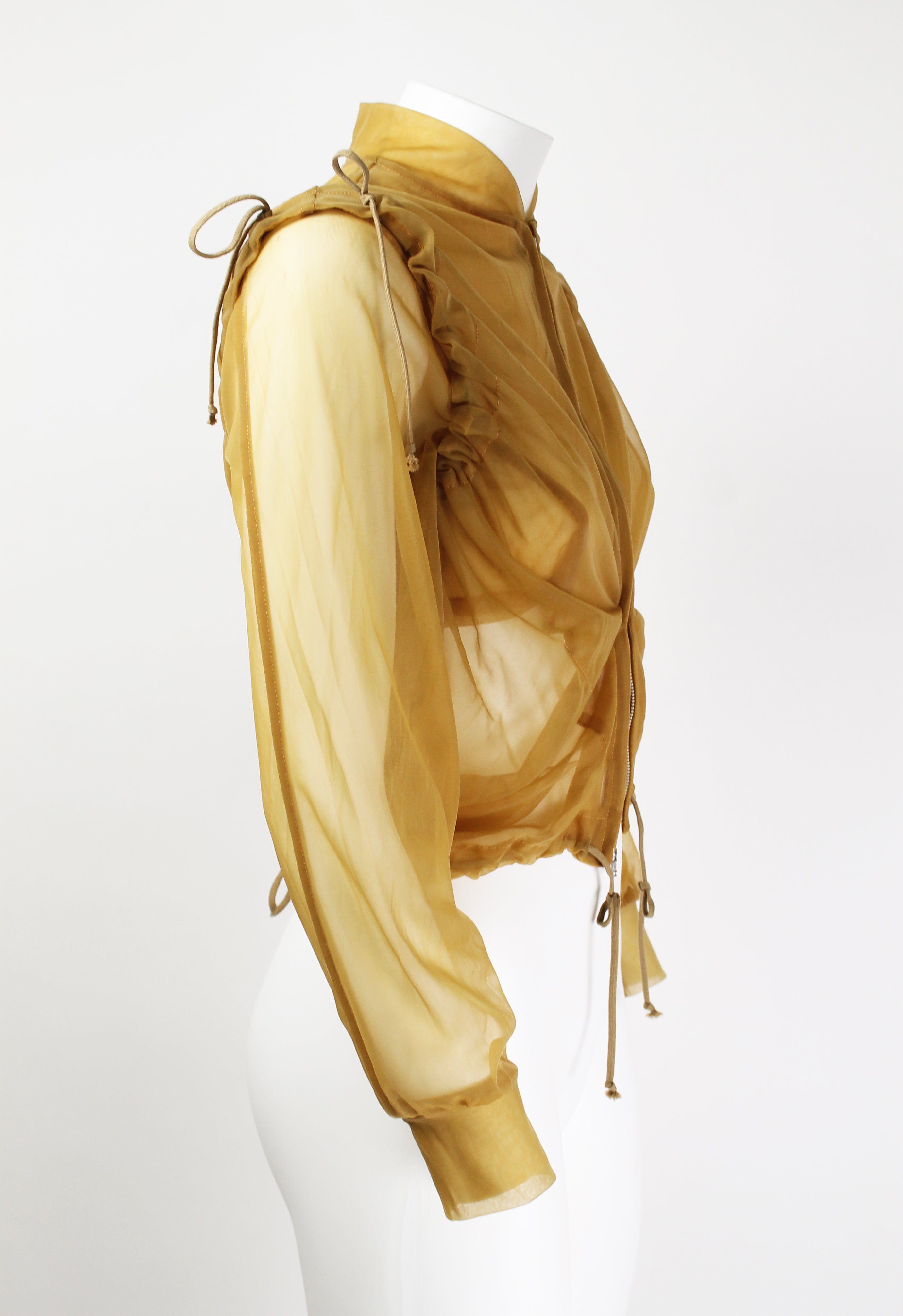 COMME DES GARCONS FW 1990 SHEER RUCHED BOMBER JACKET