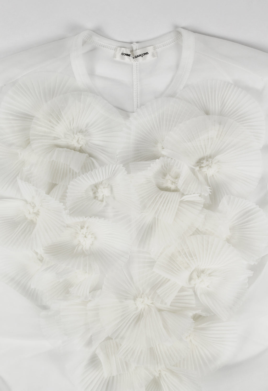 COMME DES GARCONS FW 1990 SHEER FLOWER APPLIQUE TOP