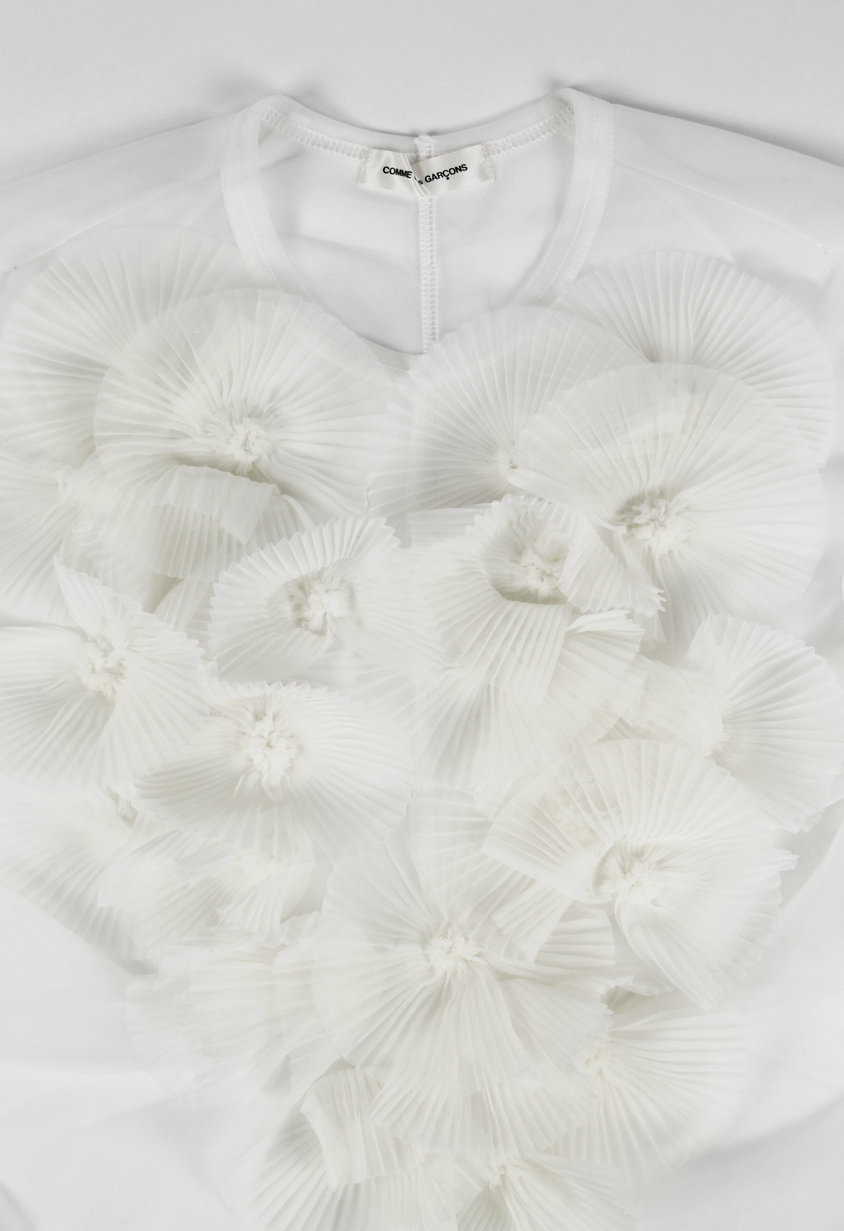 COMME DES GARCONS FW 1990 SHEER FLOWER APPLIQUE TOP