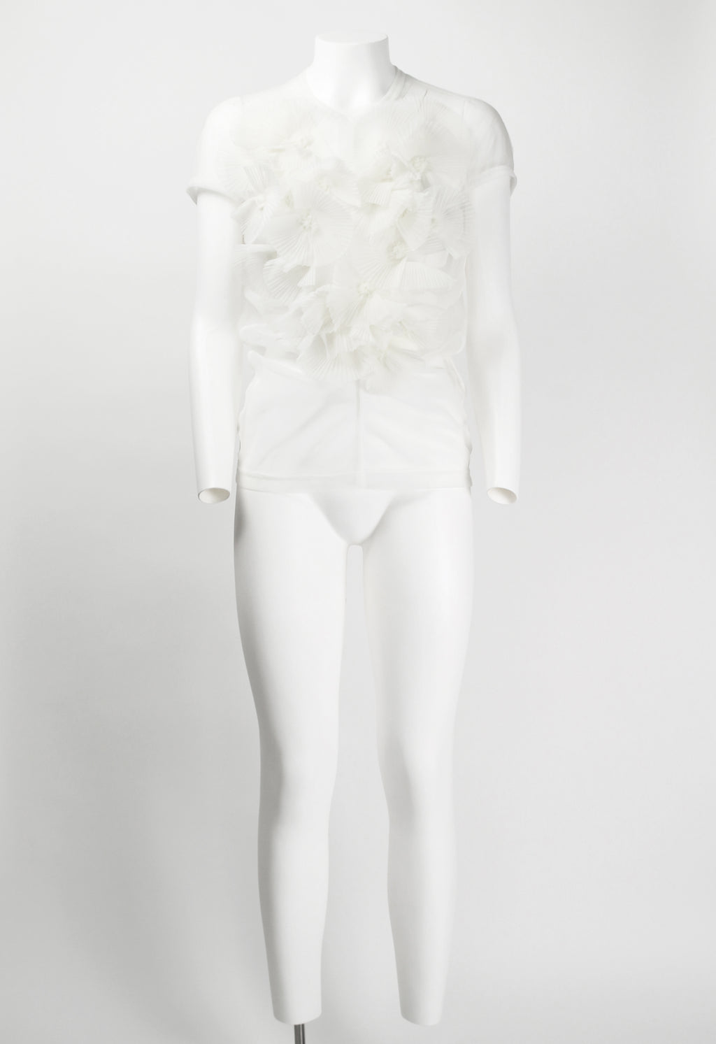 COMME DES GARCONS FW 1990 SHEER FLOWER APPLIQUE TOP