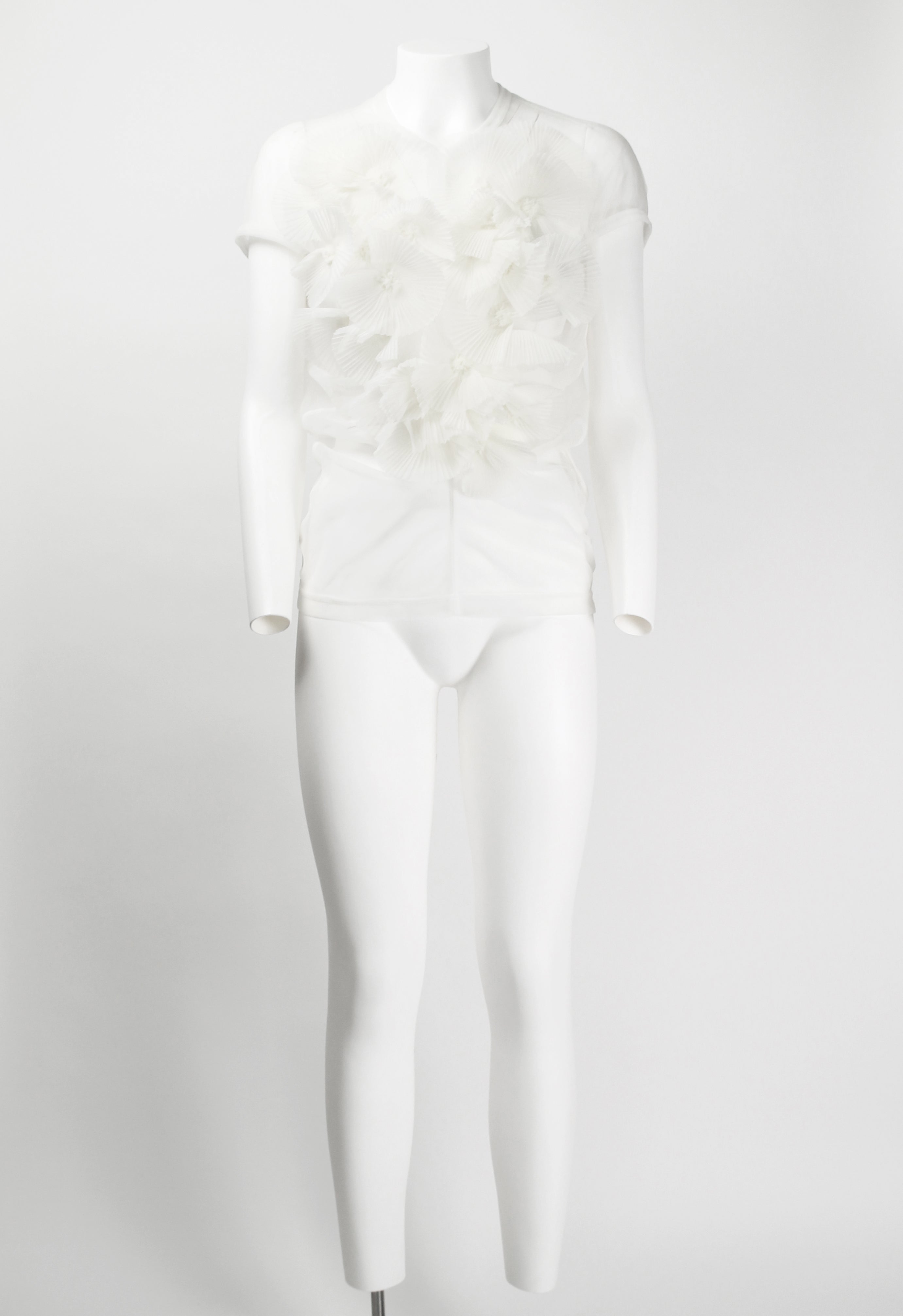 COMME DES GARCONS FW 1990 SHEER FLOWER APPLIQUE TOP