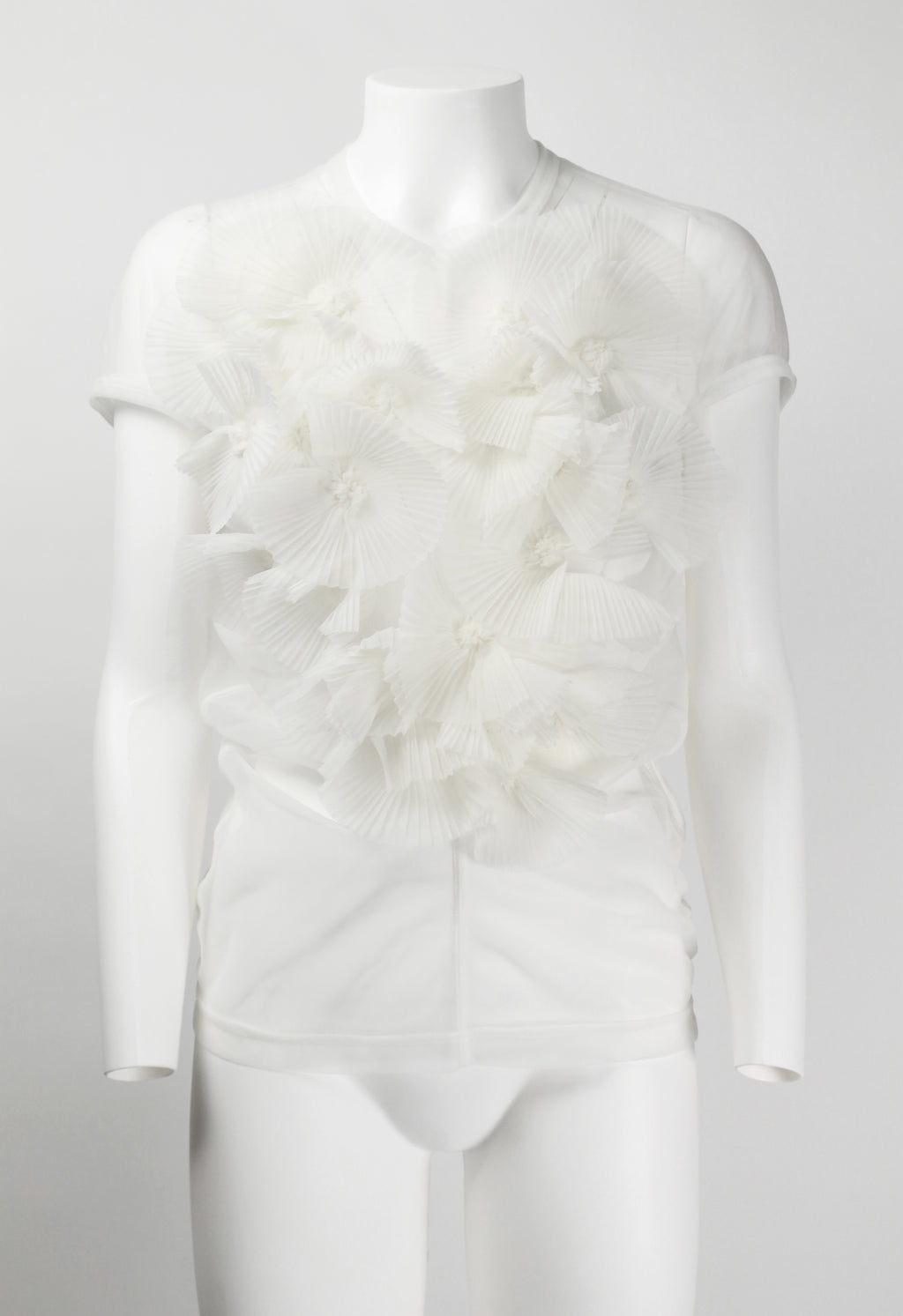 COMME DES GARCONS FW 1990 SHEER FLOWER APPLIQUE TOP