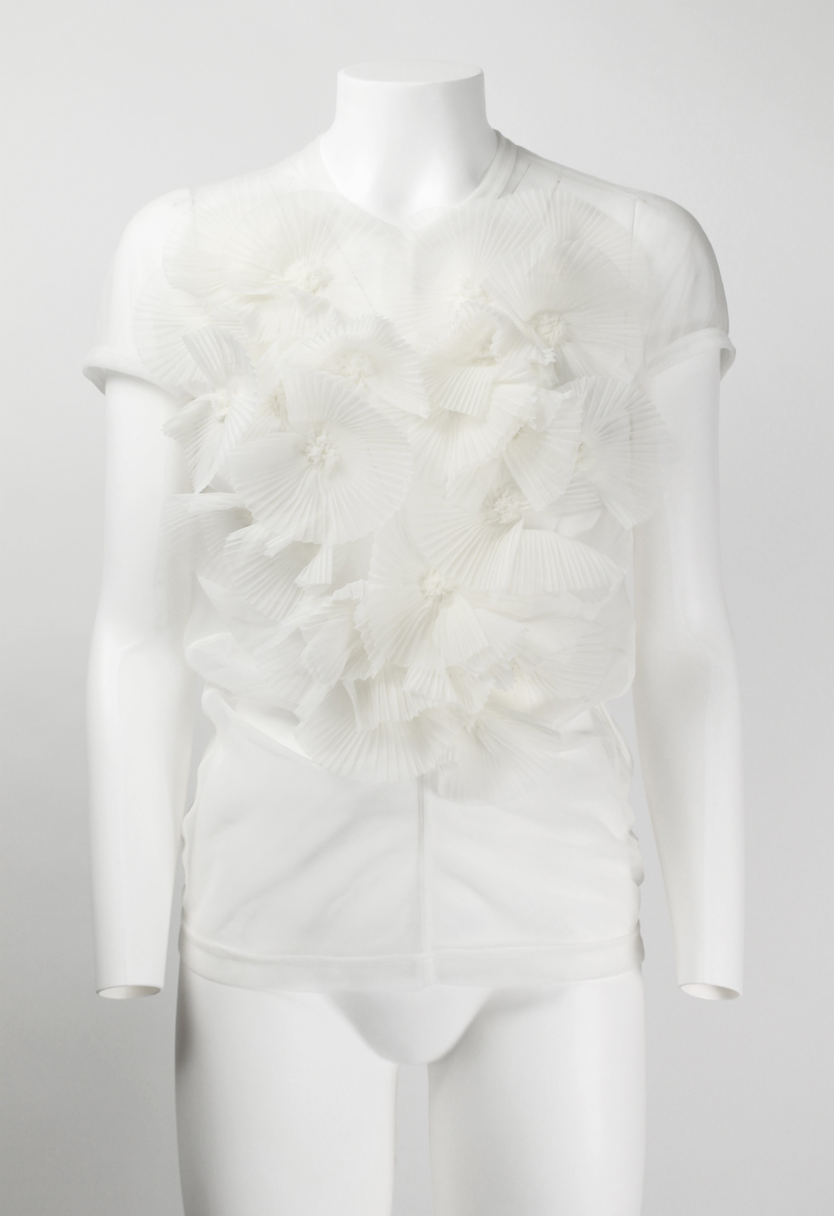 COMME DES GARCONS FW 1990 SHEER FLOWER APPLIQUE TOP