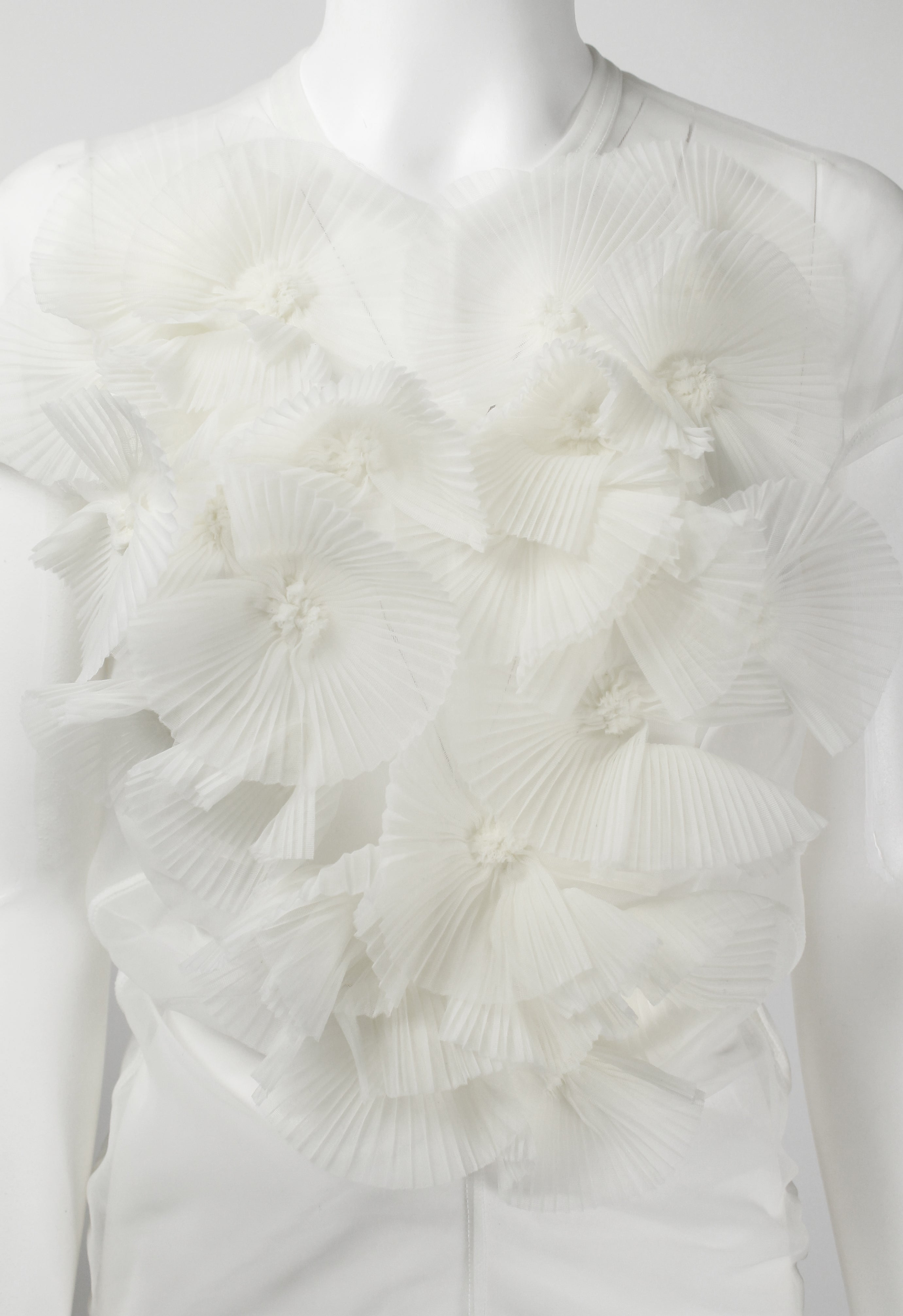 COMME DES GARCONS FW 1990 SHEER FLOWER APPLIQUE TOP