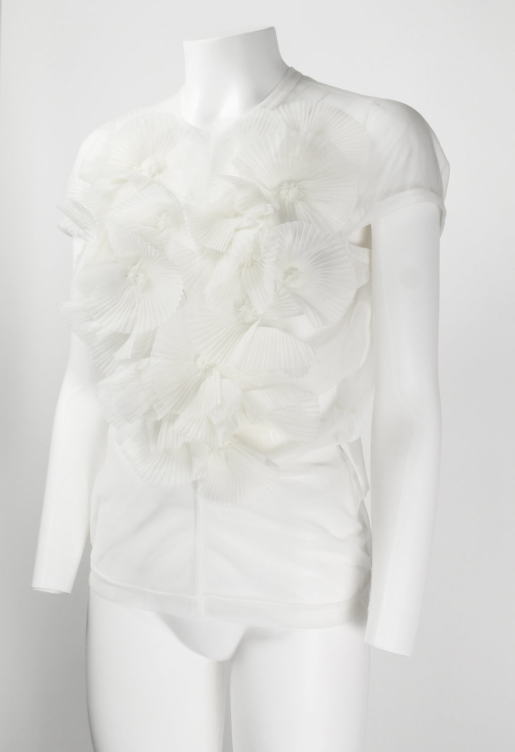 COMME DES GARCONS FW 1990 SHEER FLOWER APPLIQUE TOP