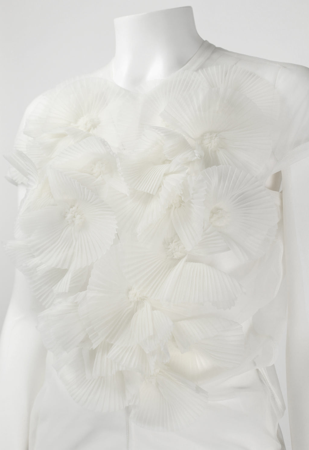 COMME DES GARCONS FW 1990 SHEER FLOWER APPLIQUE TOP