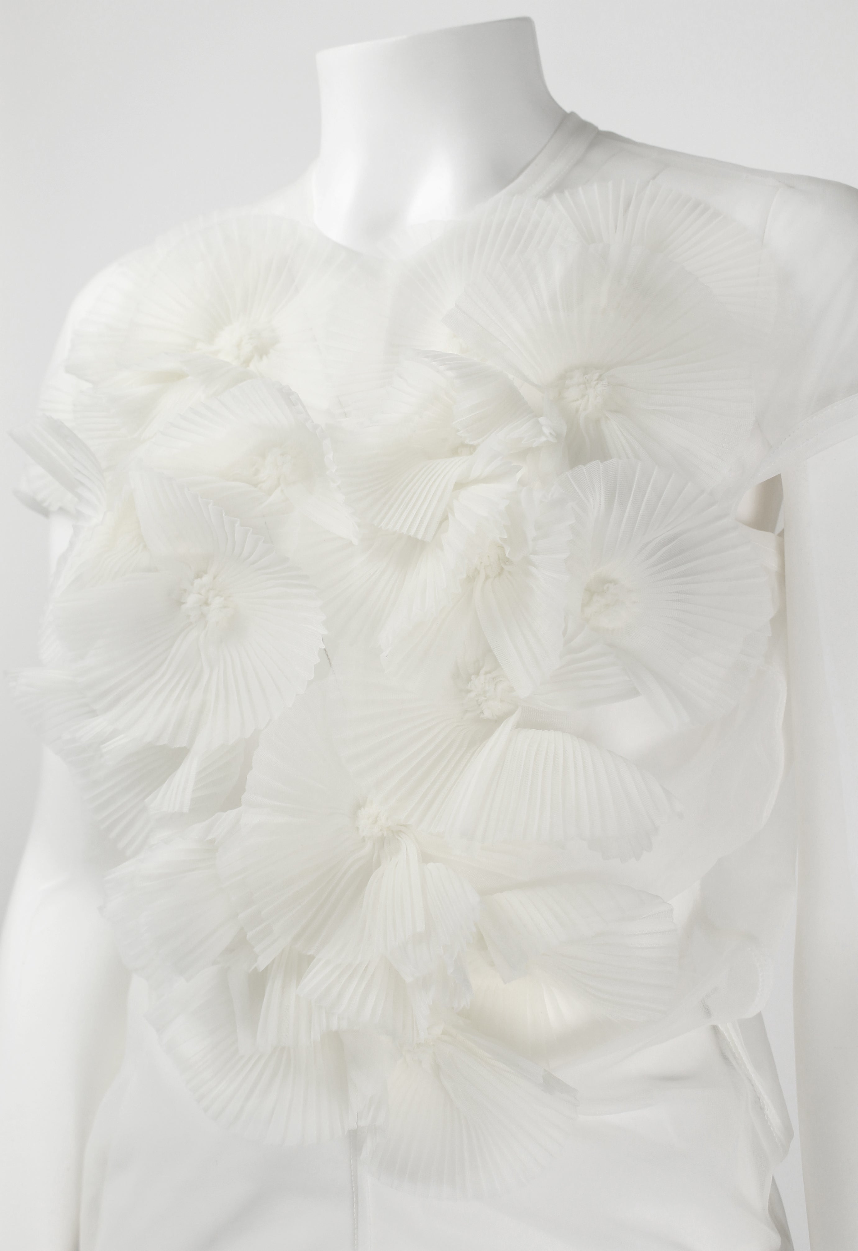 COMME DES GARCONS FW 1990 SHEER FLOWER APPLIQUE TOP