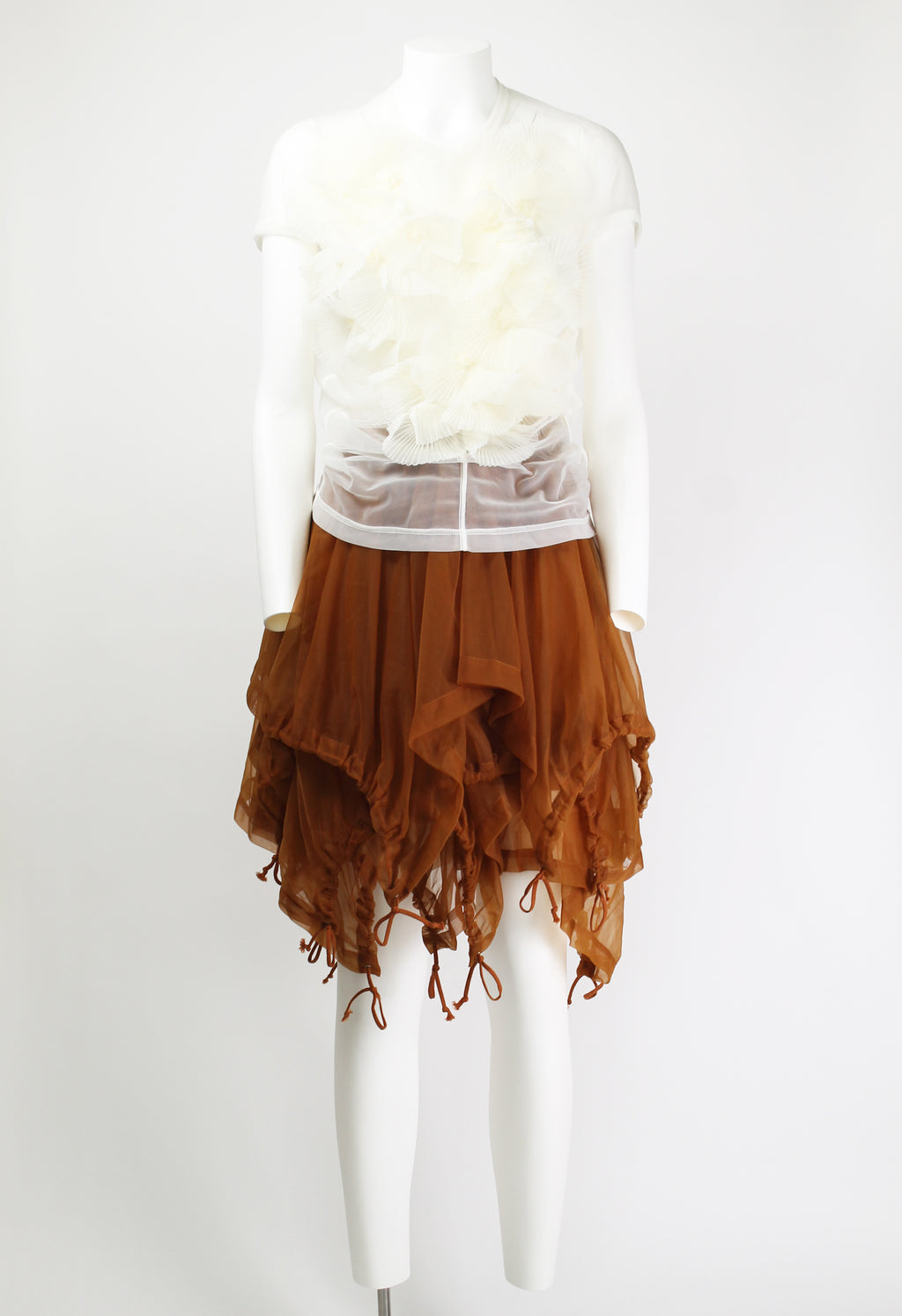 COMME DES GARCONS FW 1990 SHEER FLOWER APPLIQUE TOP
