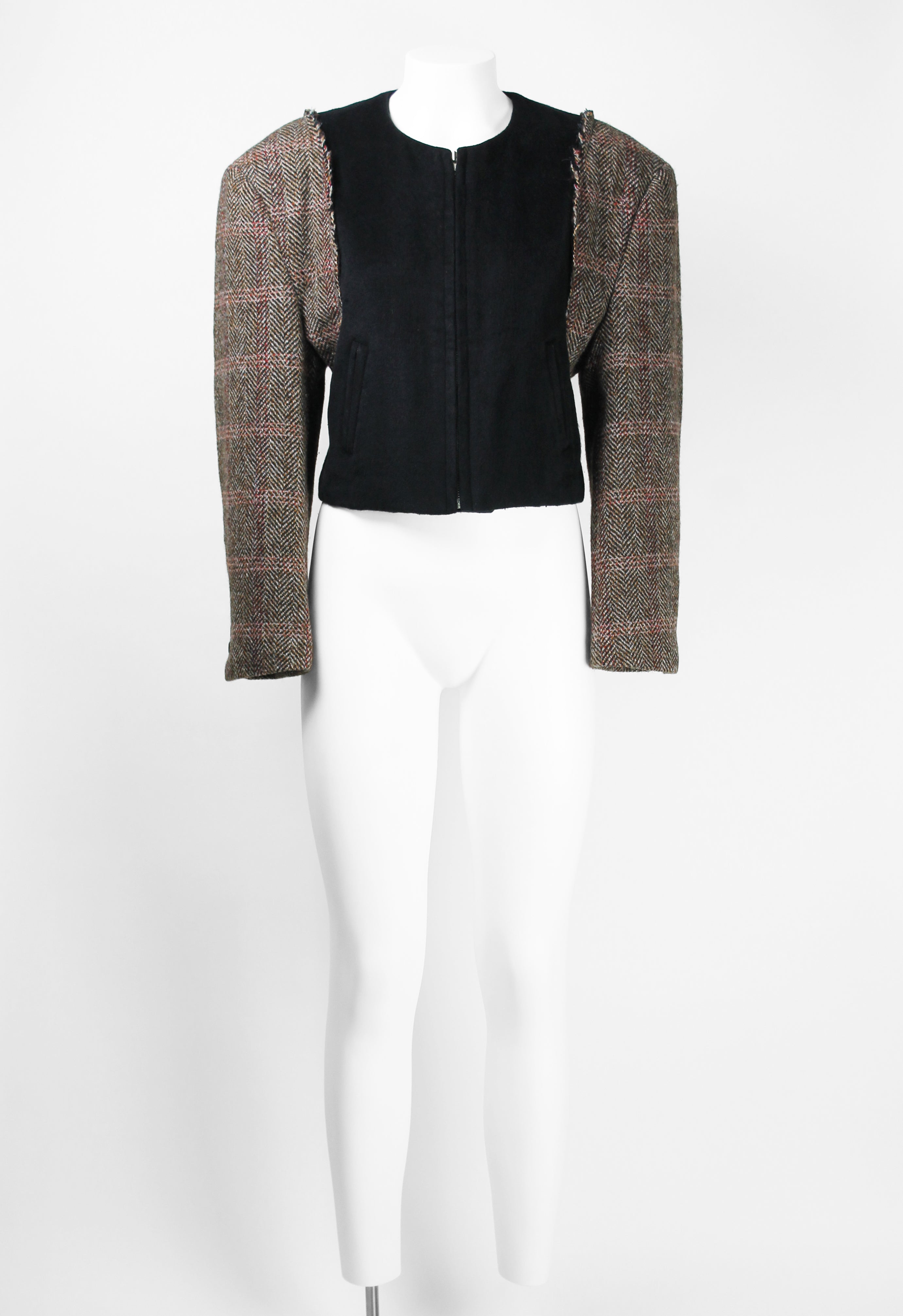 COMME DES GARCONS FW 1993 RECONSTRUCTED SILK AND WOOL BOMBER