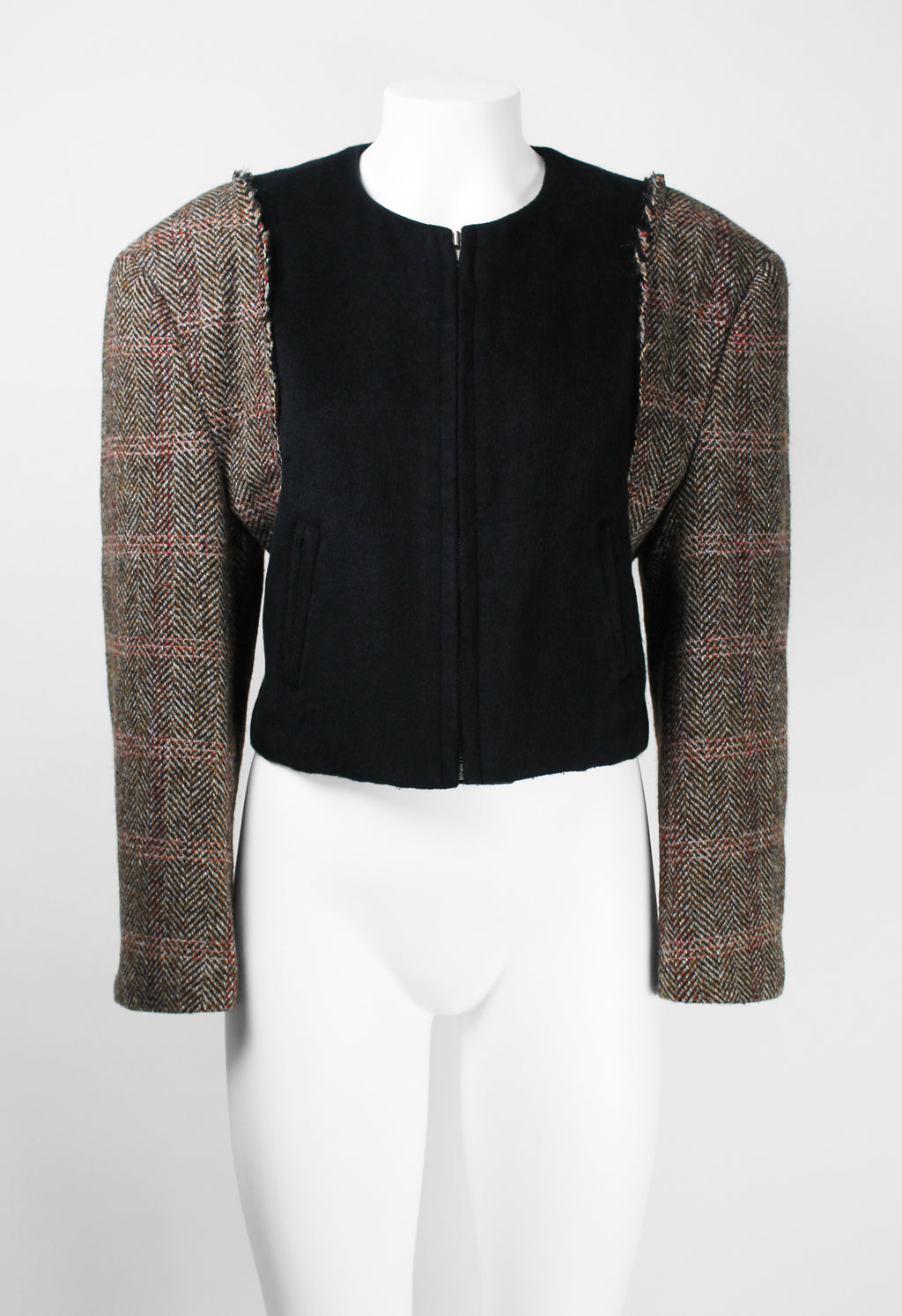 COMME DES GARCONS FW 1993 RECONSTRUCTED SILK AND WOOL BOMBER
