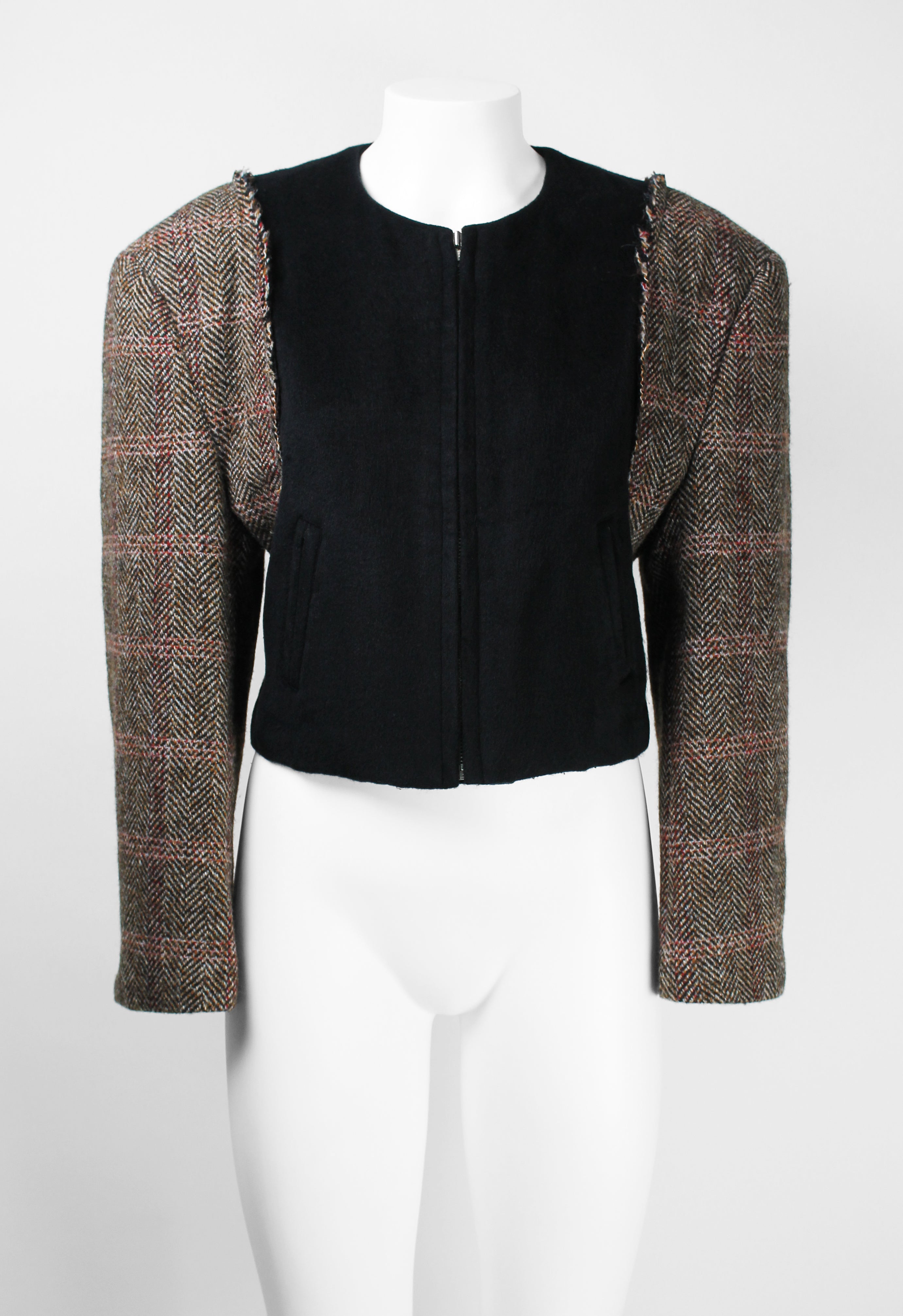 COMME DES GARCONS FW 1993 RECONSTRUCTED SILK AND WOOL BOMBER