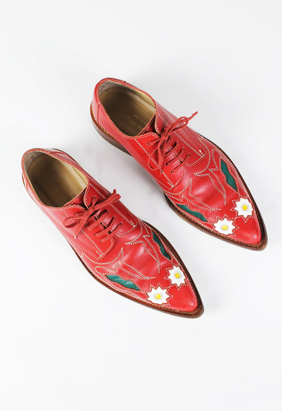 COMME DES GARCONS FW 1999 EMBROIDERED COWBOY SHOES