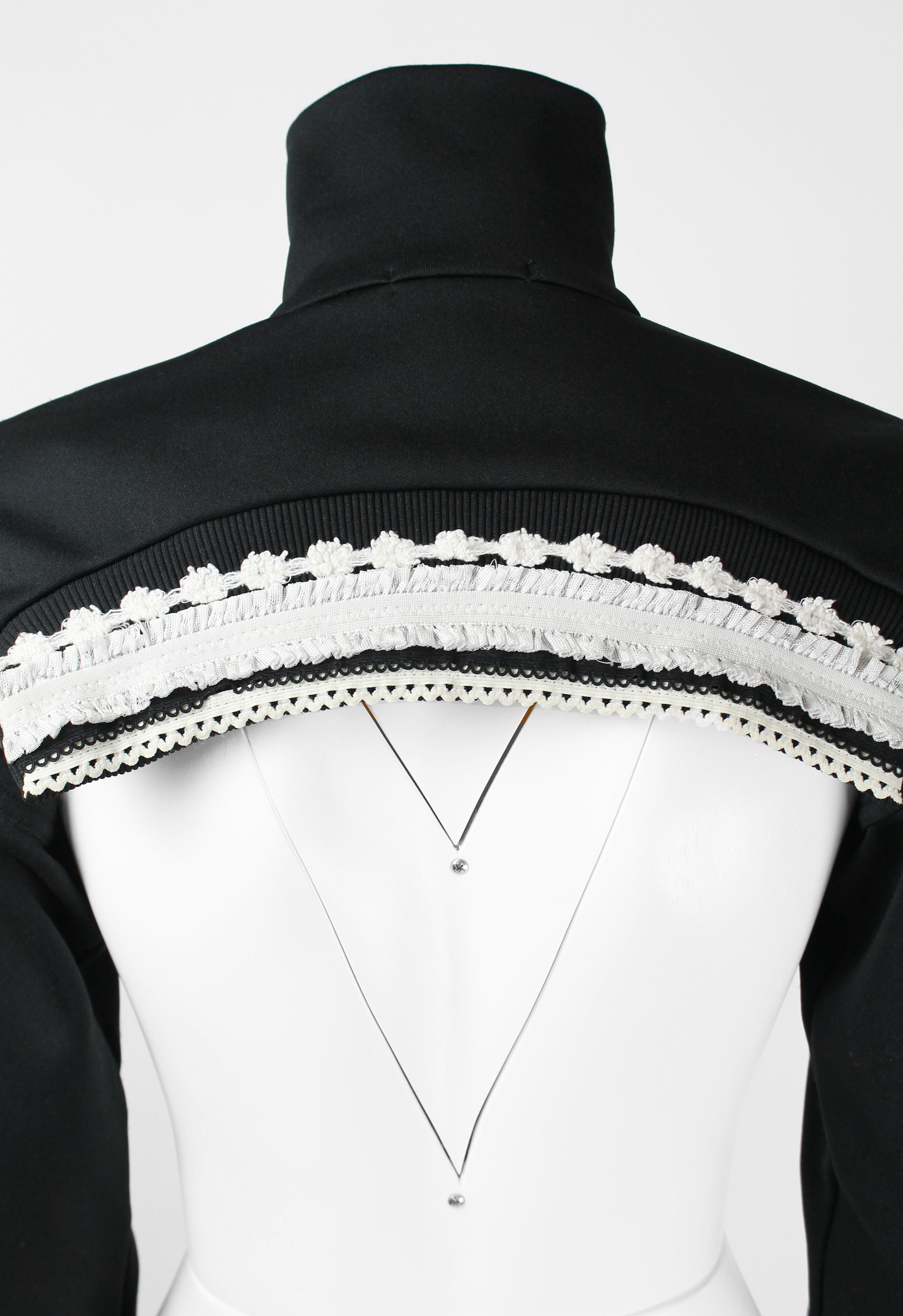 COMME DES GARCONS FW 2001 ZIP-UP JERSEY BOLERO WITH LACE BACK