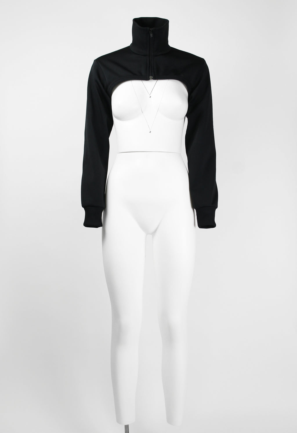 COMME DES GARCONS FW 2001 ZIP-UP JERSEY BOLERO WITH LACE BACK