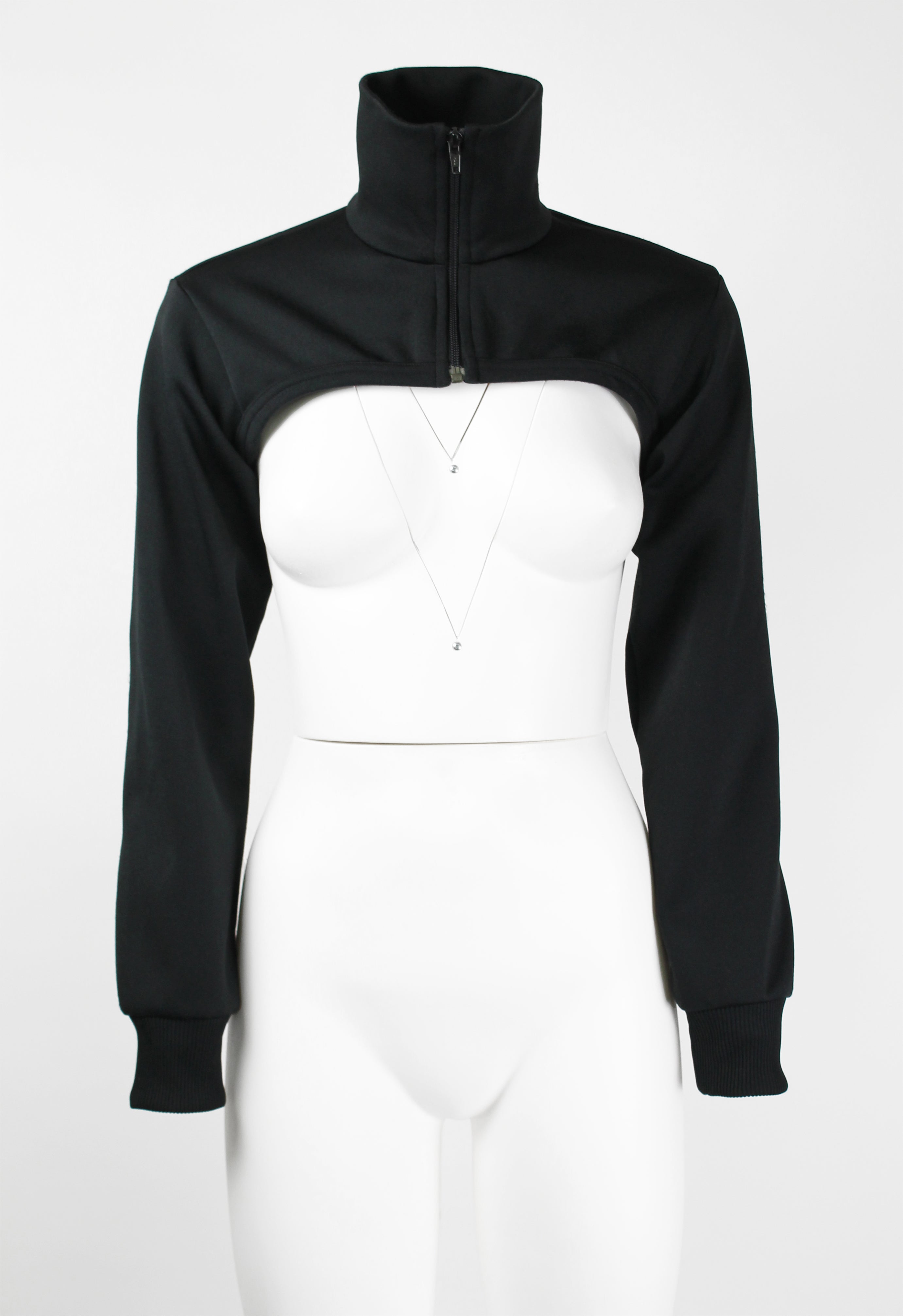 COMME DES GARCONS FW 2001 ZIP-UP LACE DETAIL BOLERO