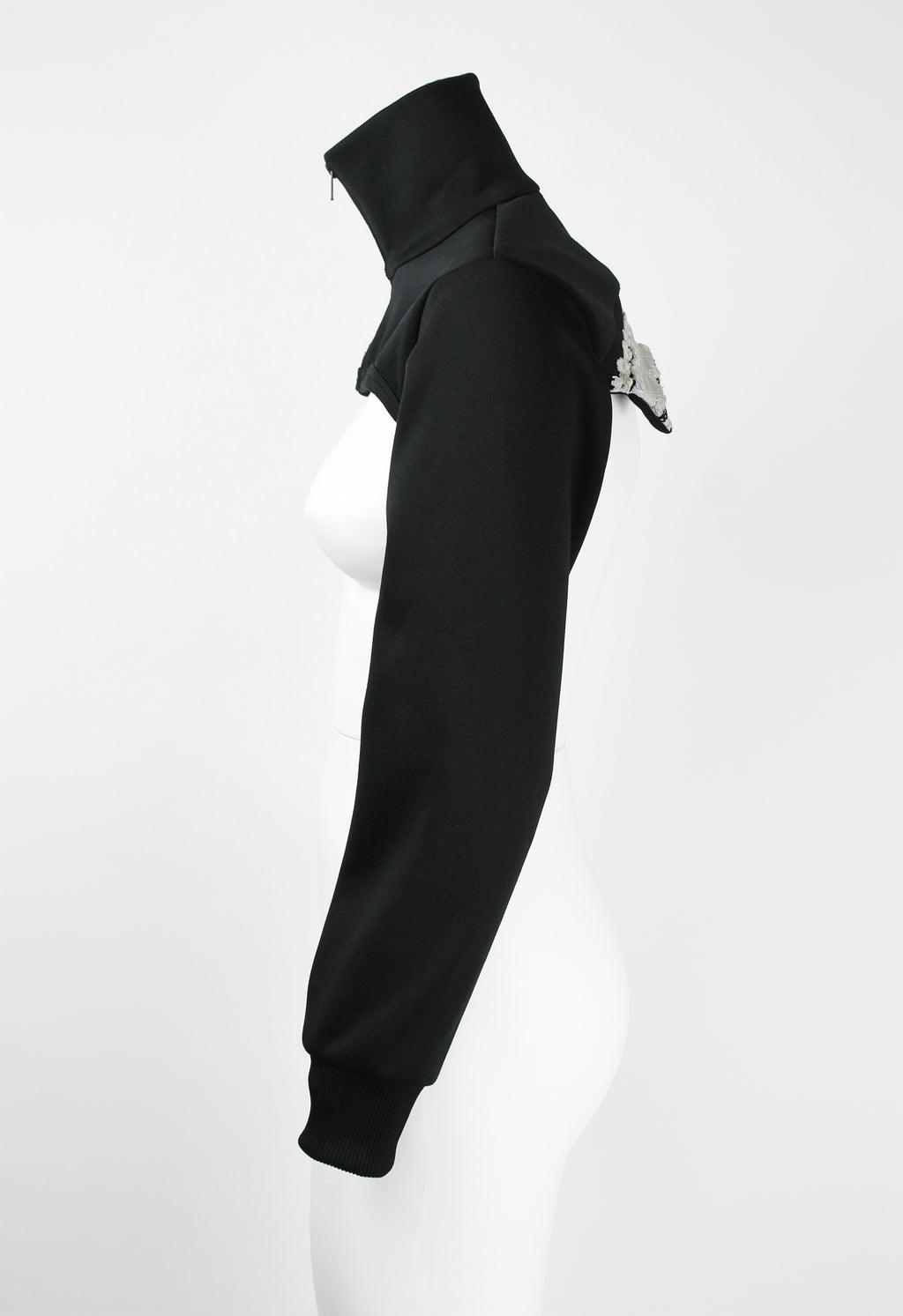 COMME DES GARCONS FW 2001 ZIP-UP JERSEY BOLERO WITH LACE BACK