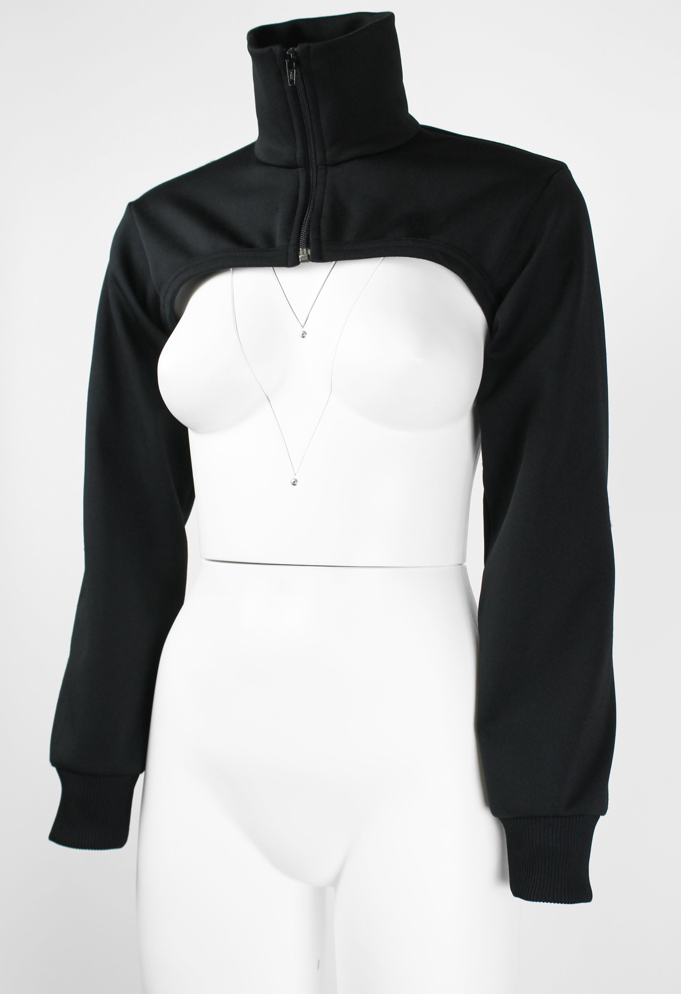 COMME DES GARCONS FW 2001 ZIP-UP LACE DETAIL BOLERO