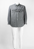 COMME DES GARCONS HOMME 2002 PAINTED GLITTER GLITTER DENIM SHIRT