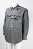 COMME DES GARCONS HOMME 2002 PAINTED GLITTER GLITTER DENIM SHIRT